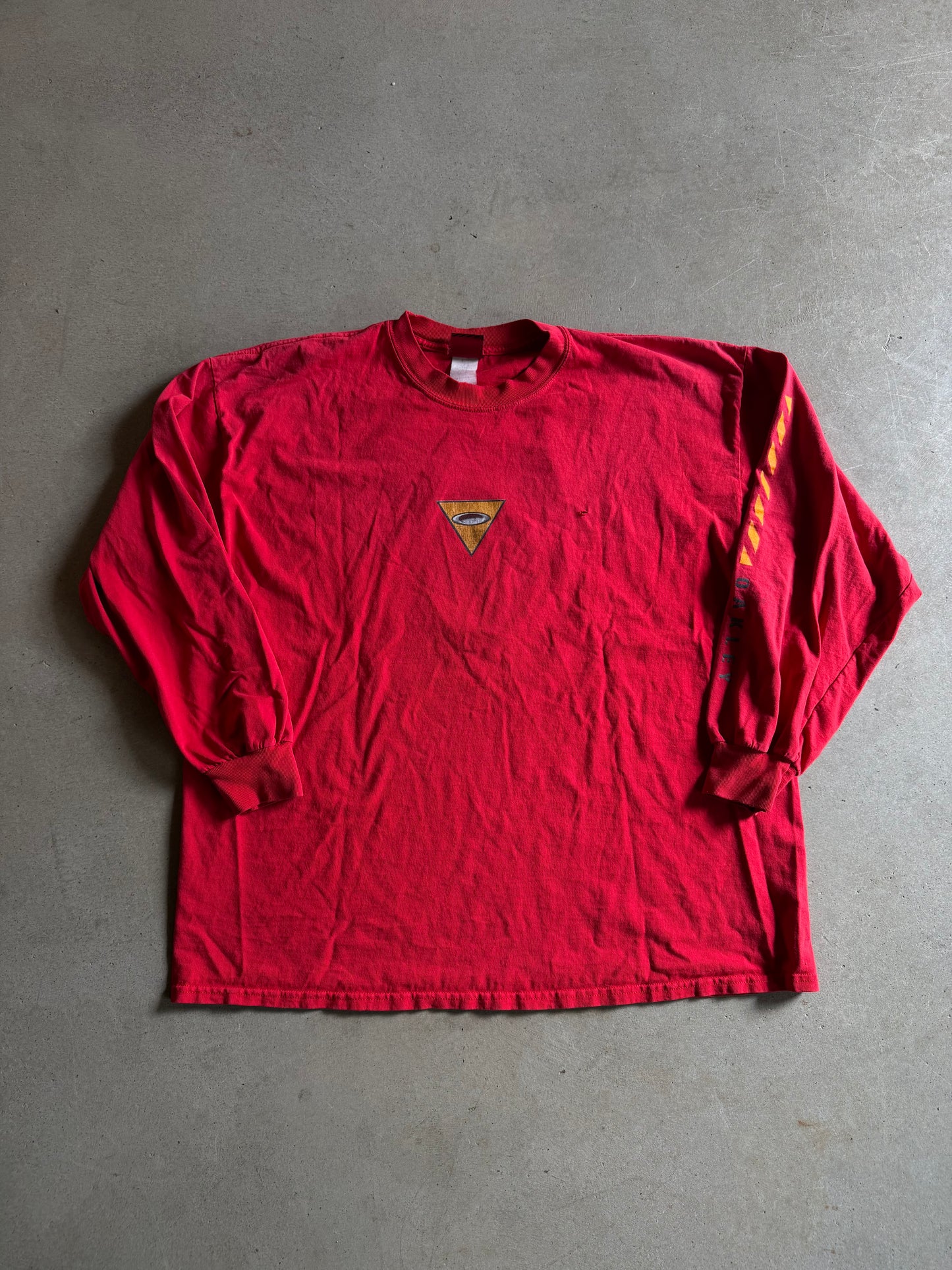 Y2K Oakley Red Triangle LS Tee Sz 2XL