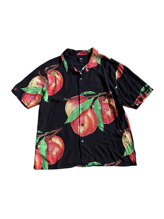 Stussy Peach Button Up Shirt Sz XL