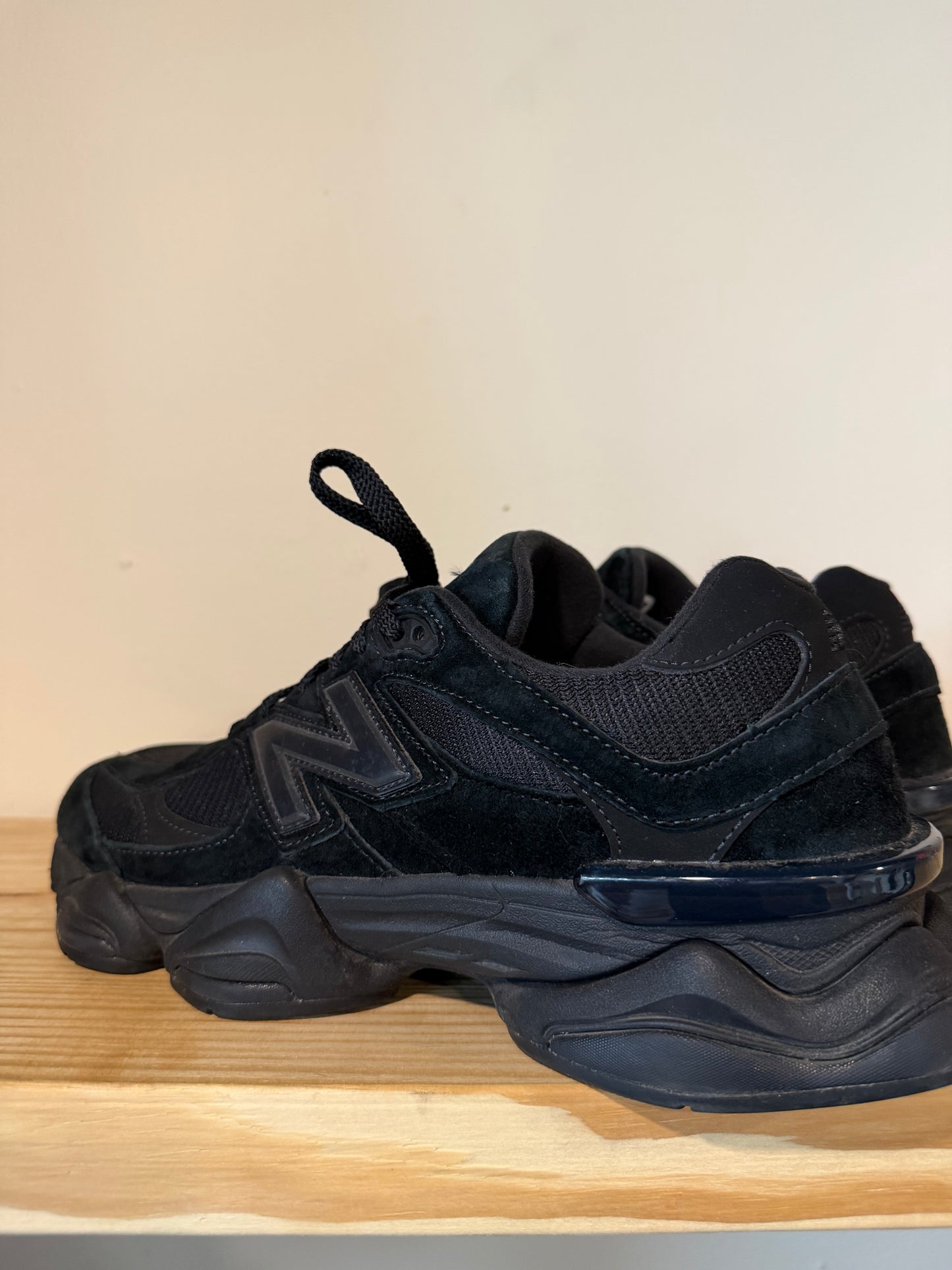 Preowned New Balance 9060 Triple Black Sz 10.5M/12W