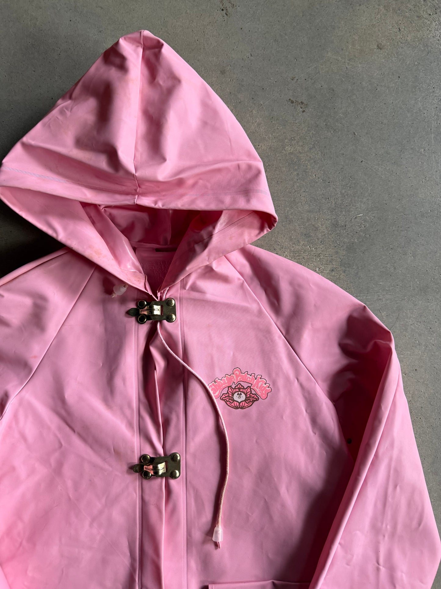 VTG 80s Kids Cabbage Patch Kids Raincoat Sz Yth Small