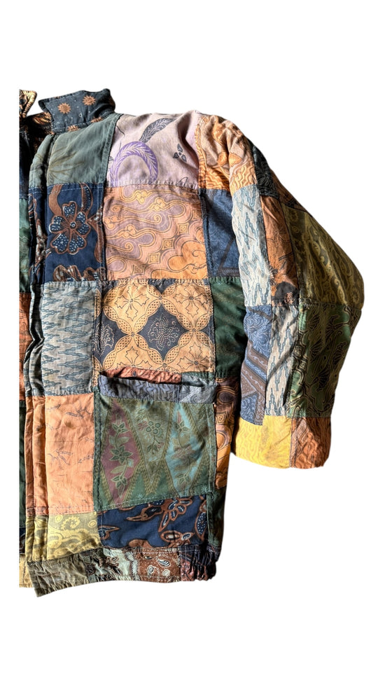 VTG Go Fish Reversible Patchwork Jacket Sz S