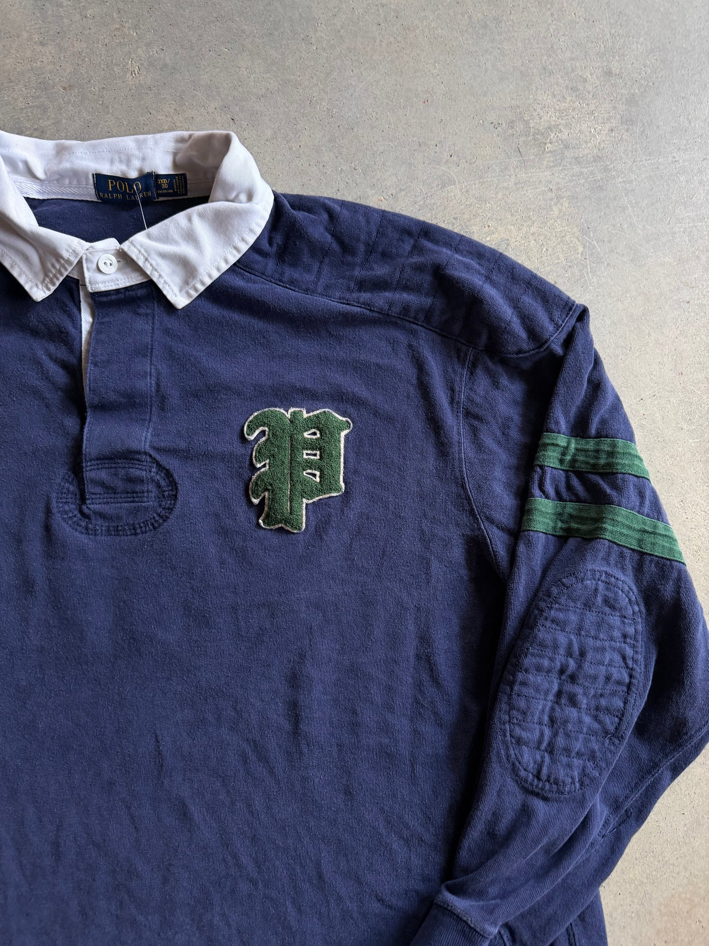 Polo Ralph Lauren Navy/Green Polo Rugby Shirt Sz 3XL