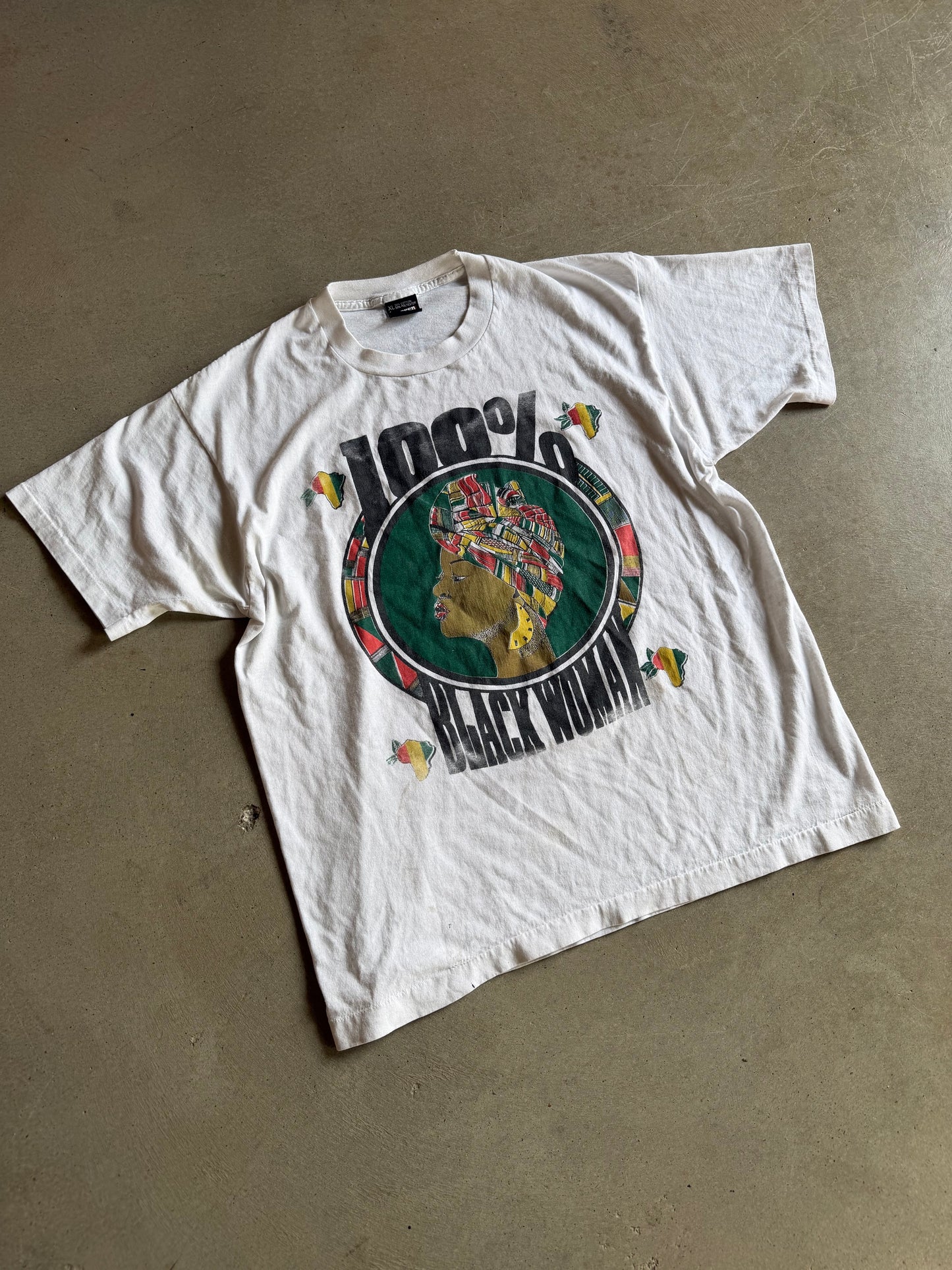 VTG 100% Black Woman Tee Sz XL