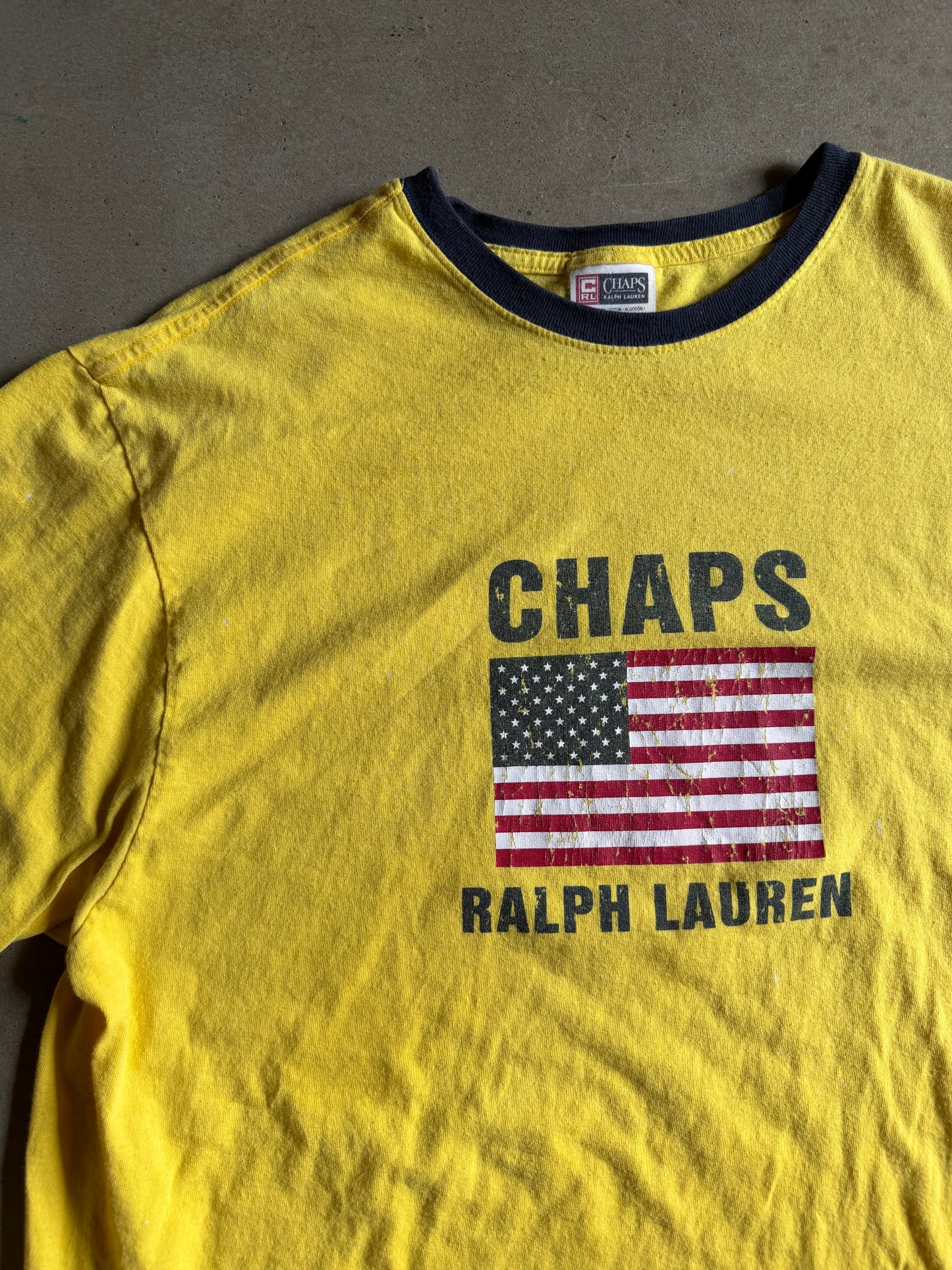 VTG Chaps Ralph Lauren USA Ringer Tee Sz XL/2XL