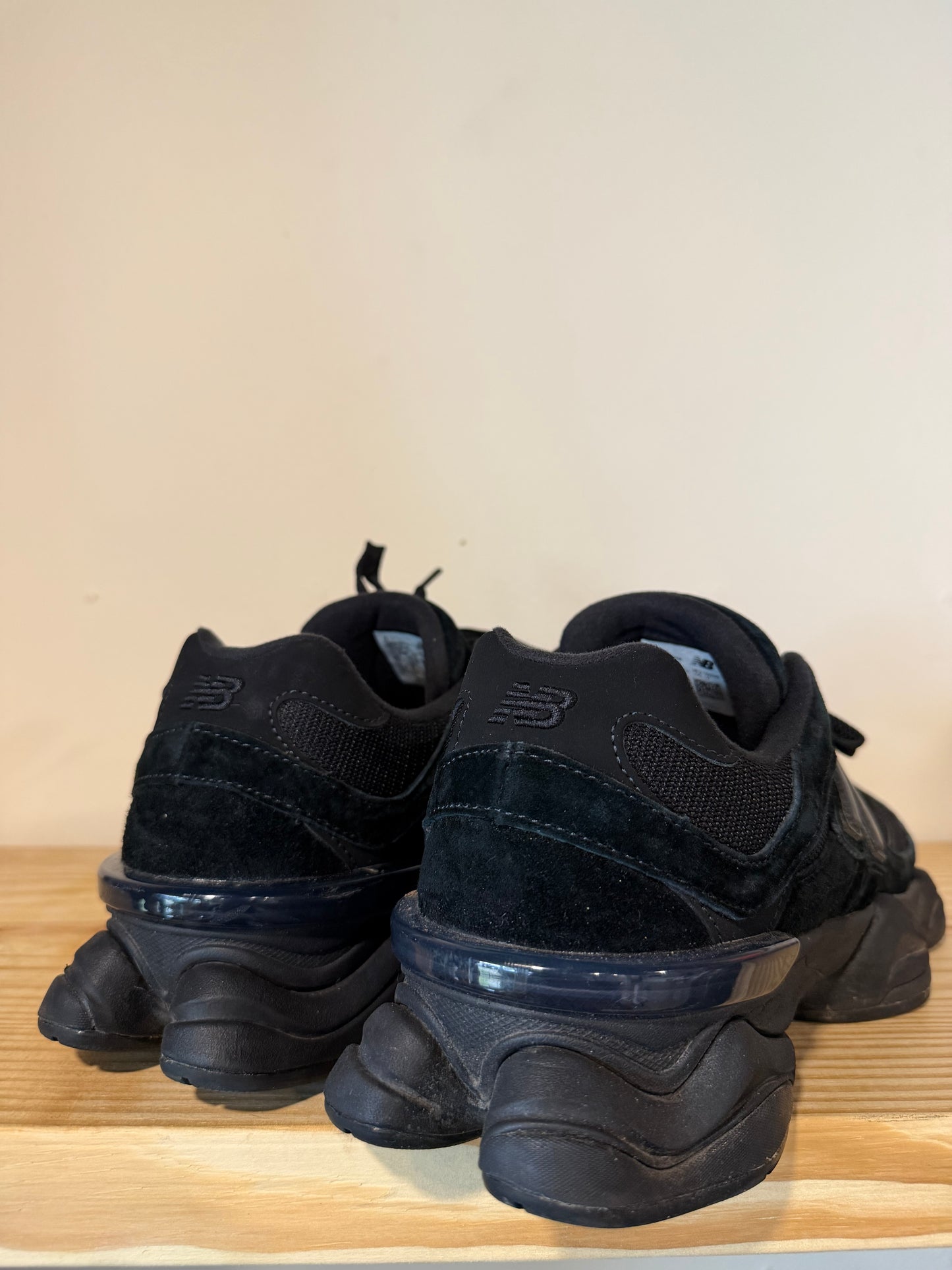 Preowned New Balance 9060 Triple Black Sz 10.5M/12W