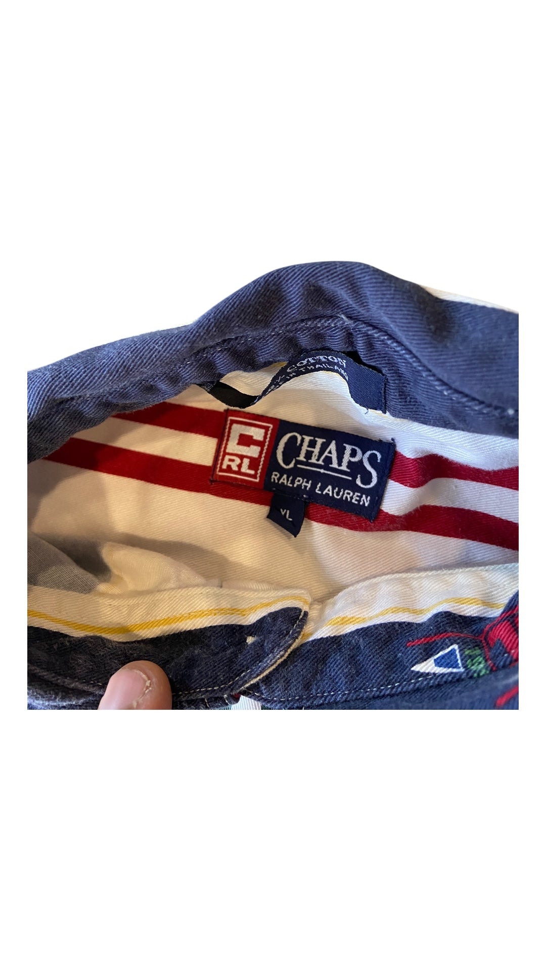 VTG Chaps Ralph Lauren Sport Striped Button Down Sz XL
