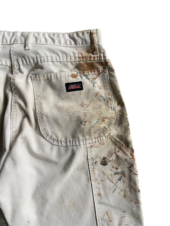 VTG Dickies Clay/Gray Paint Splash Pants Sz 34x31