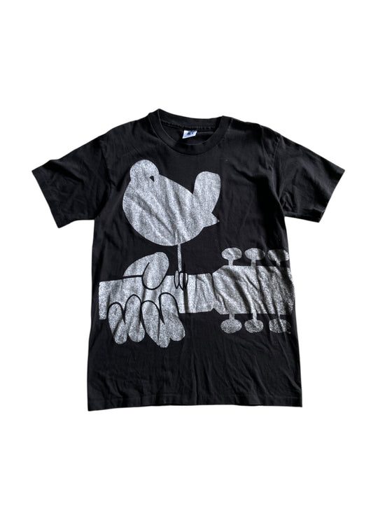 VTG Woodstock Black Guitar Tee Sz M/L