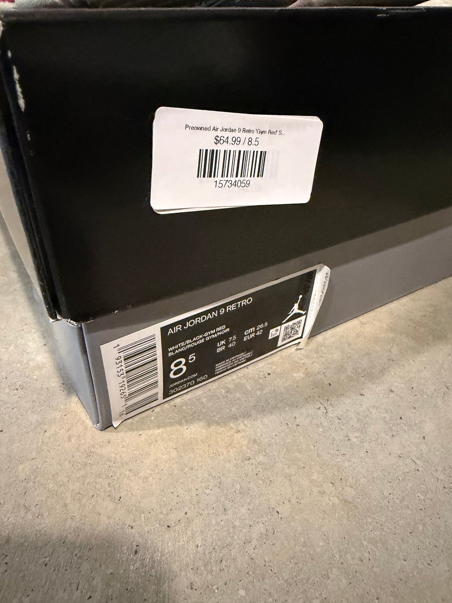 Preowned Air Jordan 9 Retro 'Gym Red' Sz 8.5M/10W