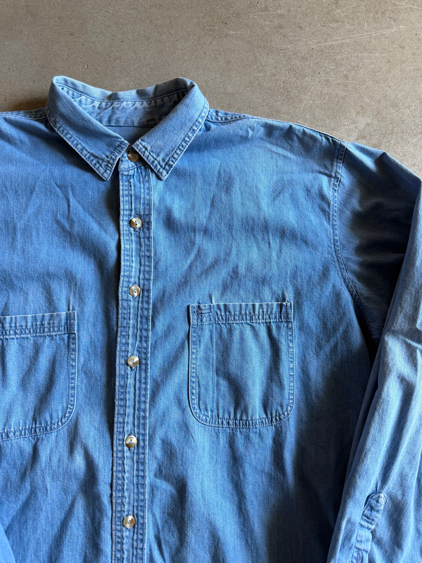 VTG Marlboro Denim Button Up Shirt Sz XL