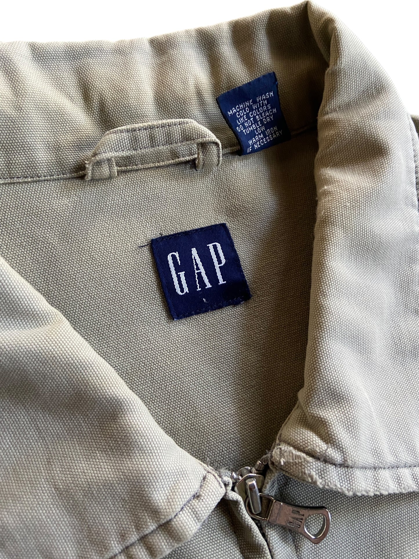 VTG Gap Tan Canvas Jacket Sz XL