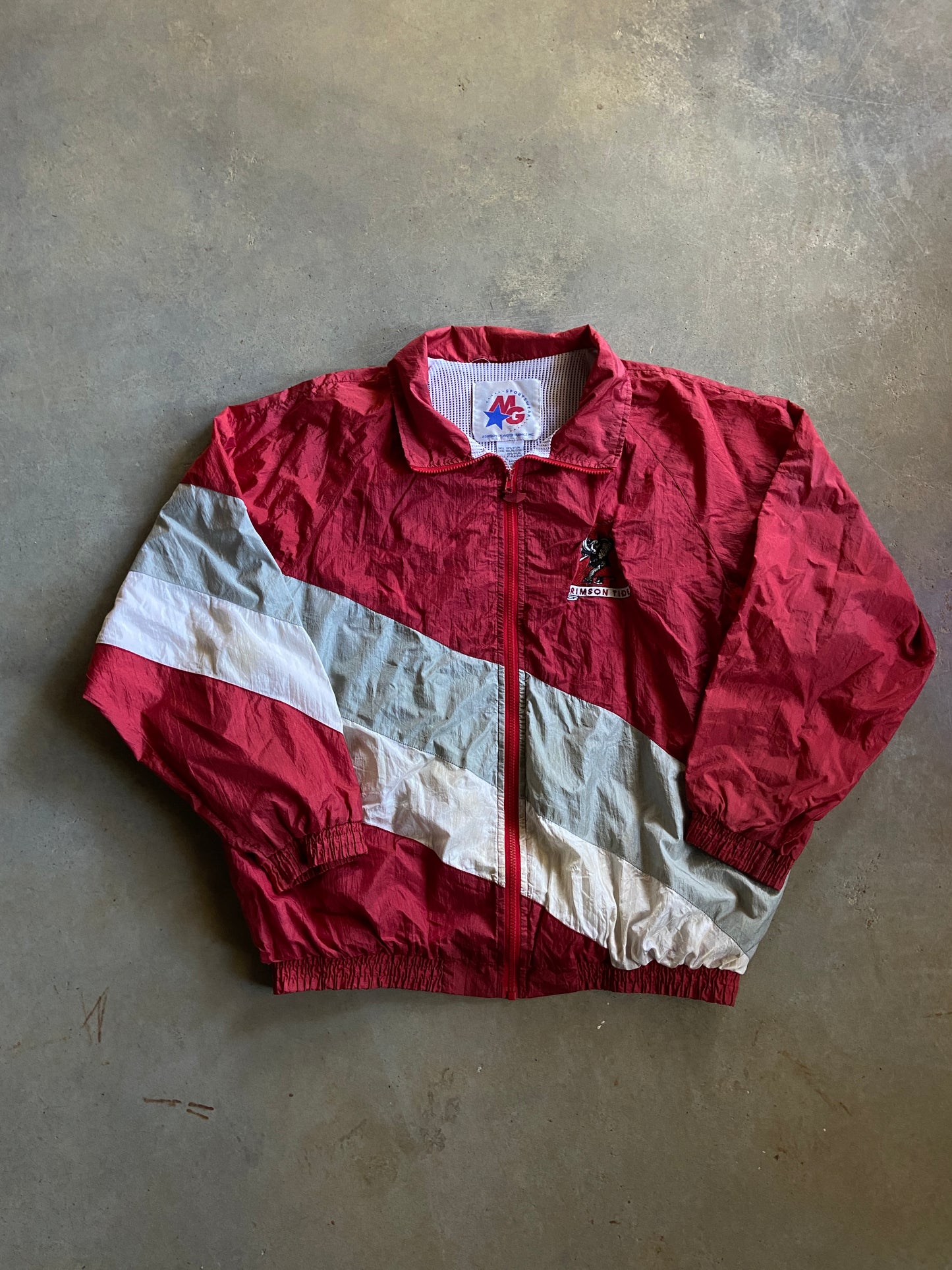 VTG University of Alabama Crimson Tide Color Block Track Jacket Sz XL