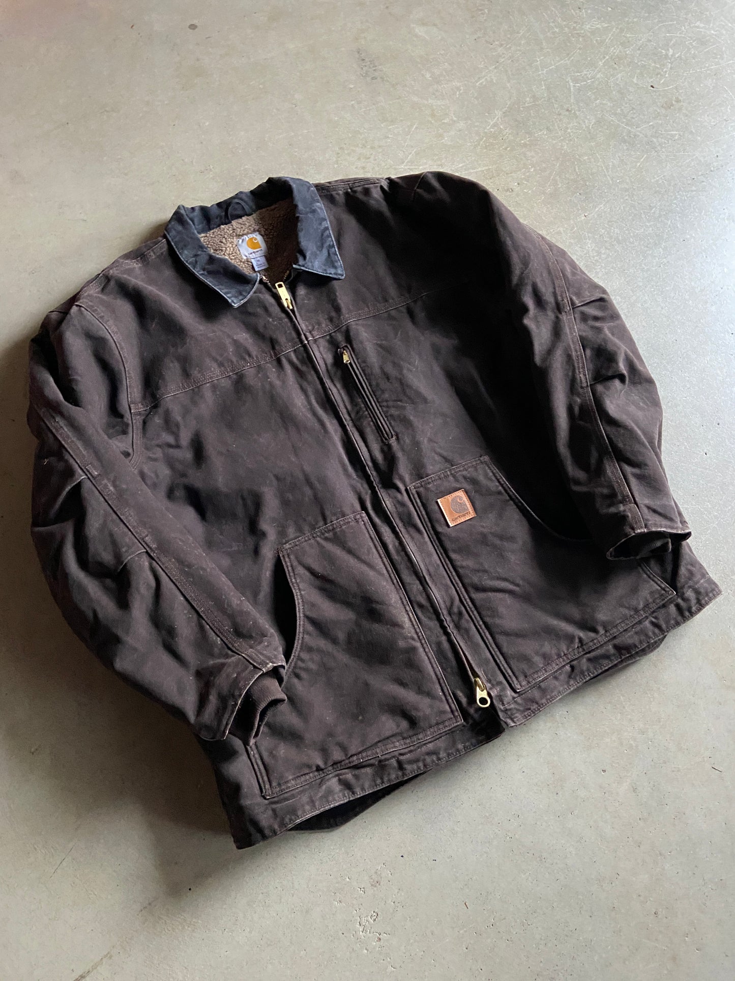 Vintage Carhartt Sandstone Ridge Sherpa Lined Jacket Sz XL C61DKB