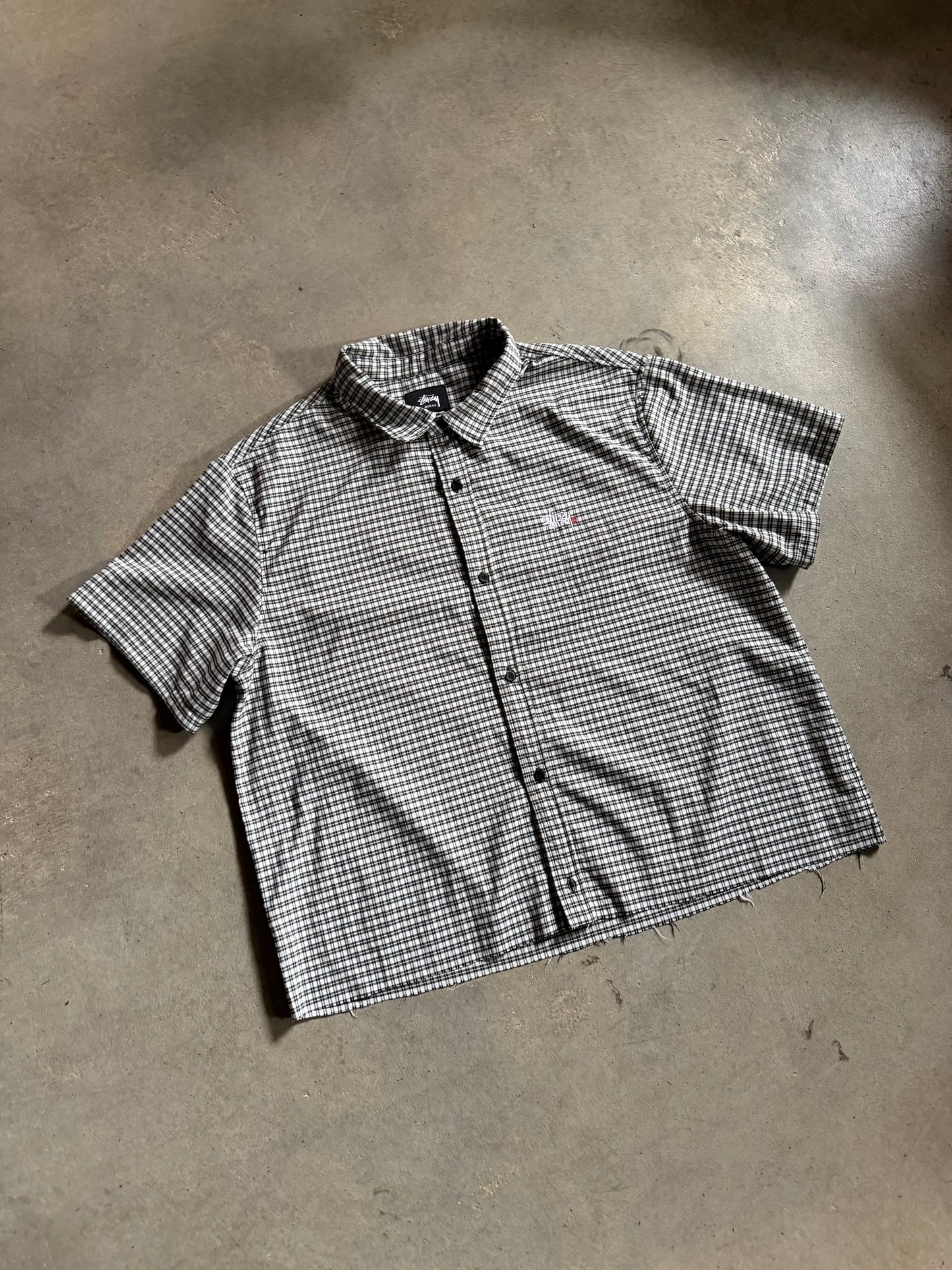 Stussy Checkered SS Button Up Shirt Sz XL
