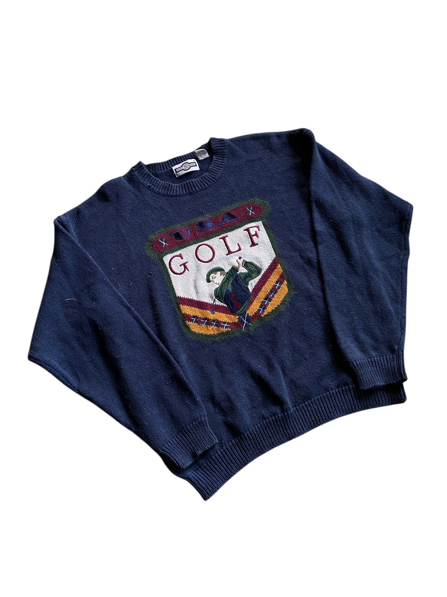 VTG Golf USA Navy Sweater Sz L