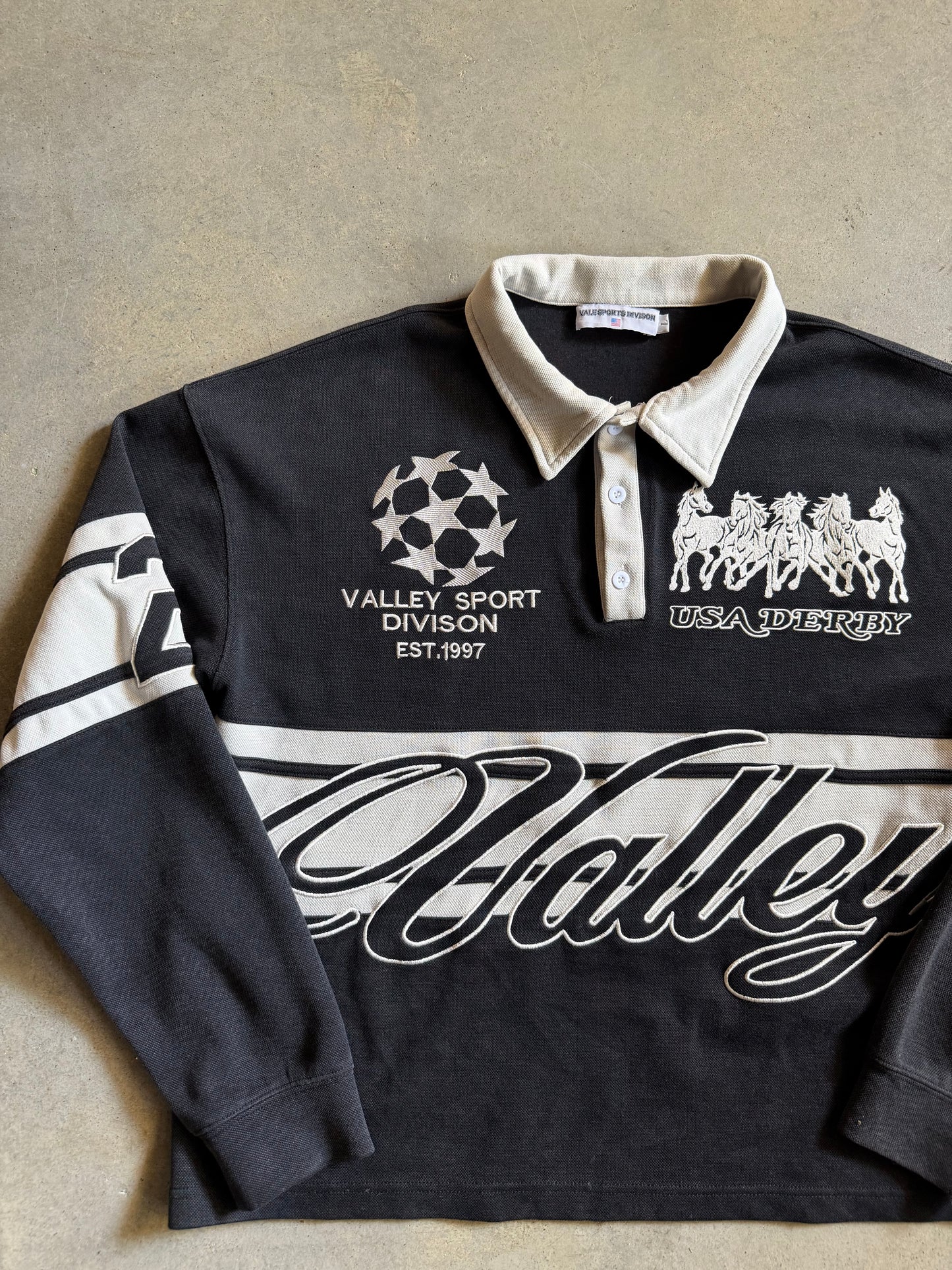Vale Sport Division USA Derby LS Polo Sz L