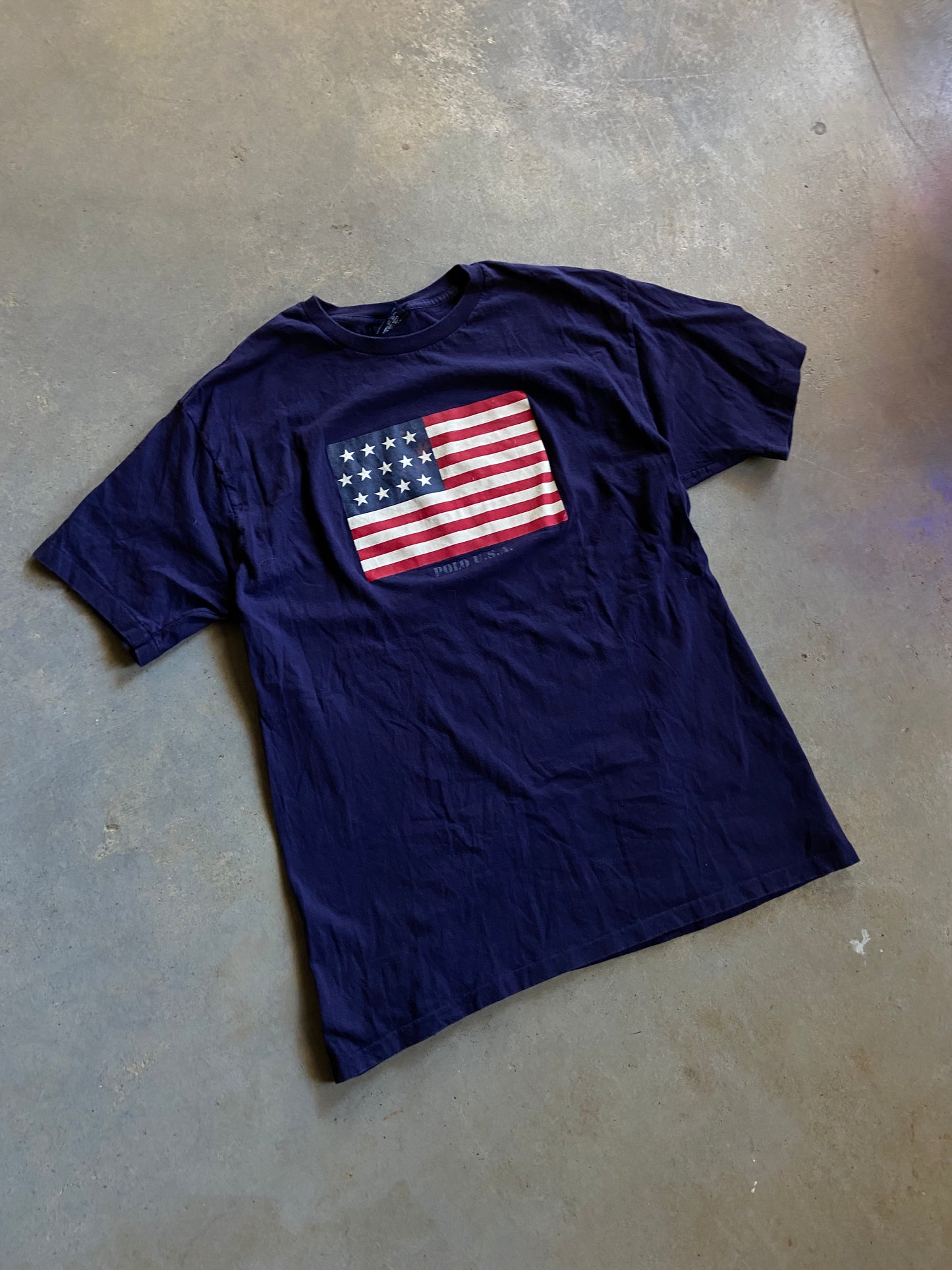 VTG Polo Sport Flag Tee Sz M