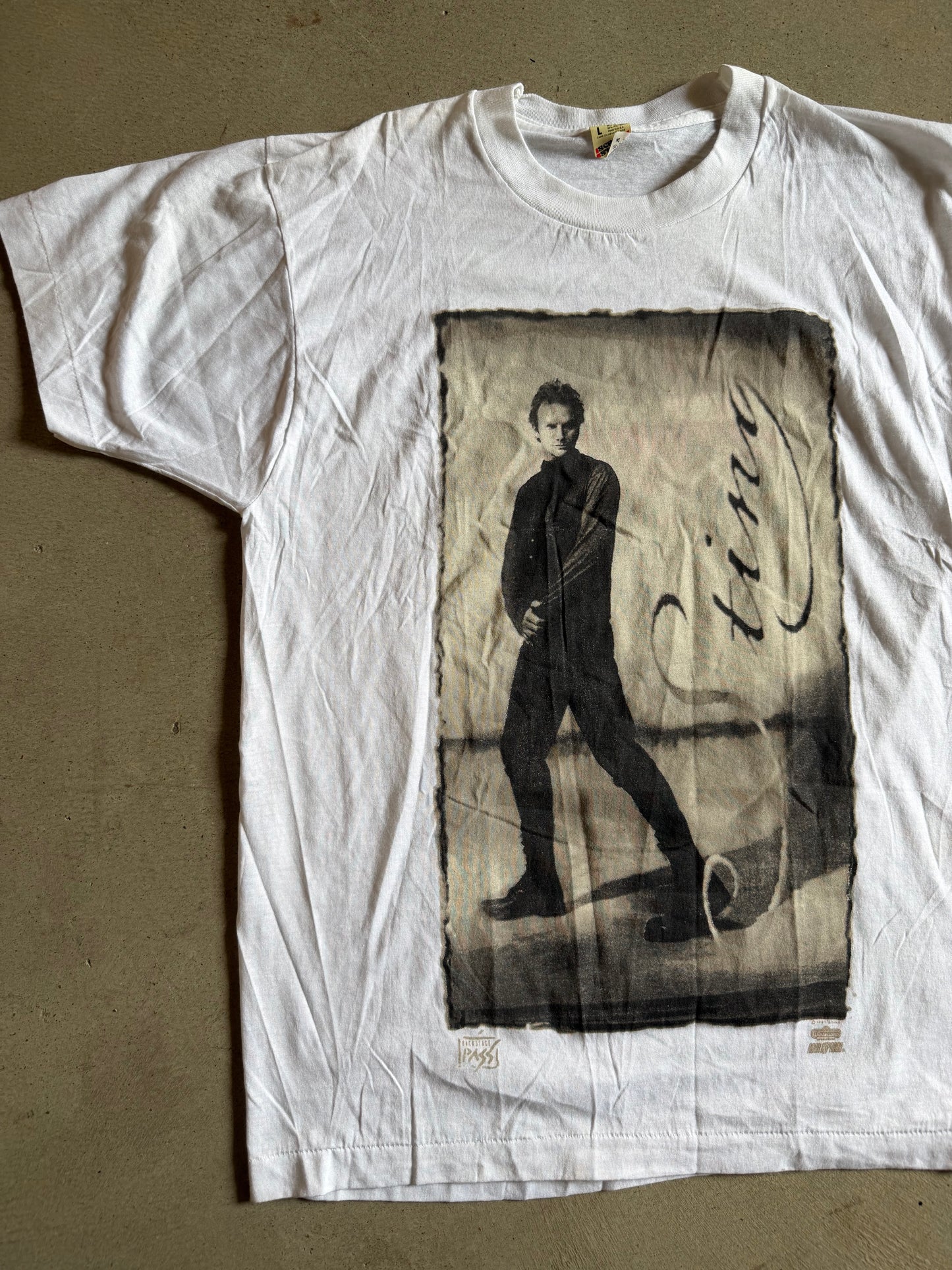 VTG 1991 Sting Backstage Pass Concert Tee Sz Med