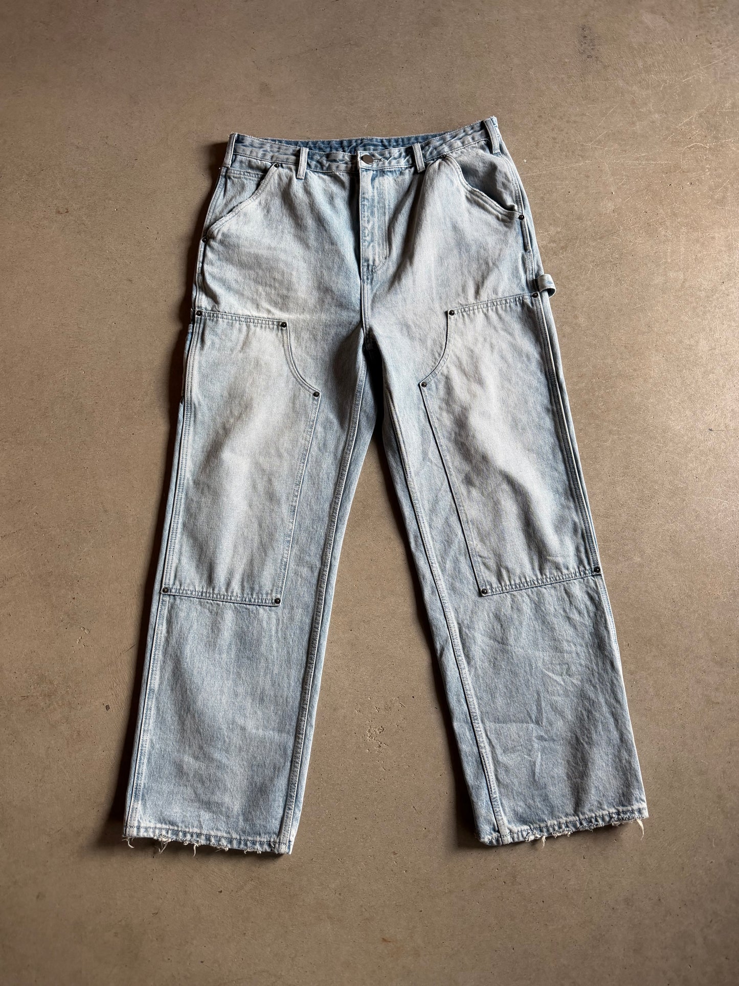 Elwood Light Wash Double Knee Denim Jeans Sz 36x32