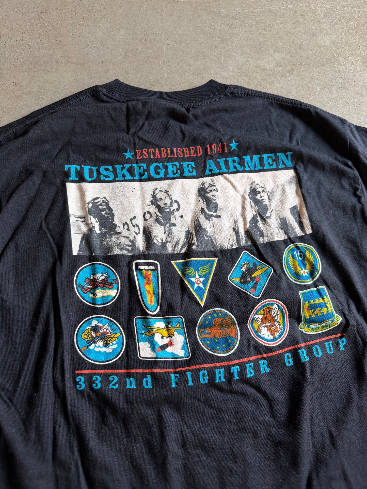 Tuskegee Airmen Redtails 332nd Fighter Group Tee Sz XL