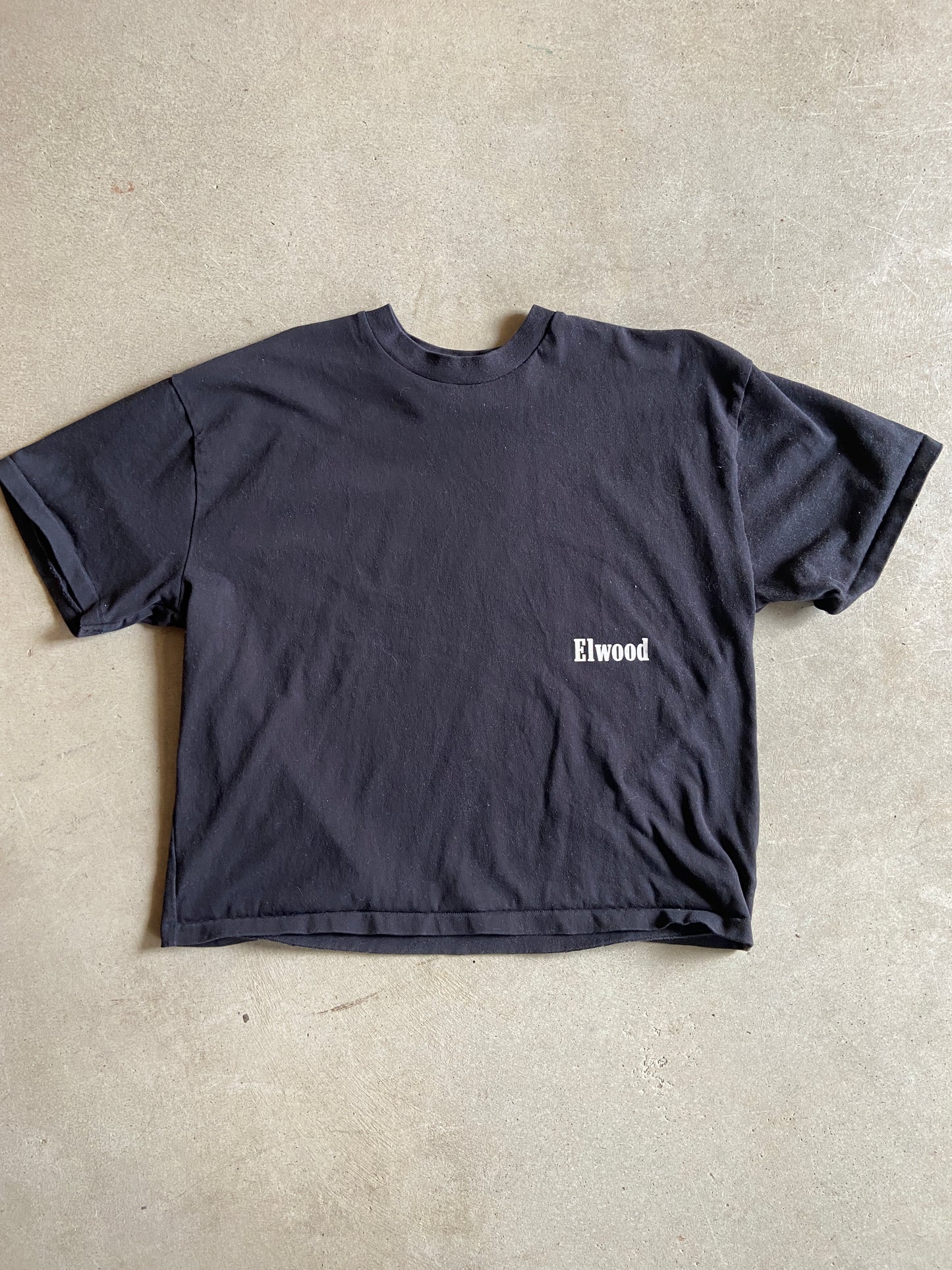Elwood Oversized Cropped Spellout Tee Sz L