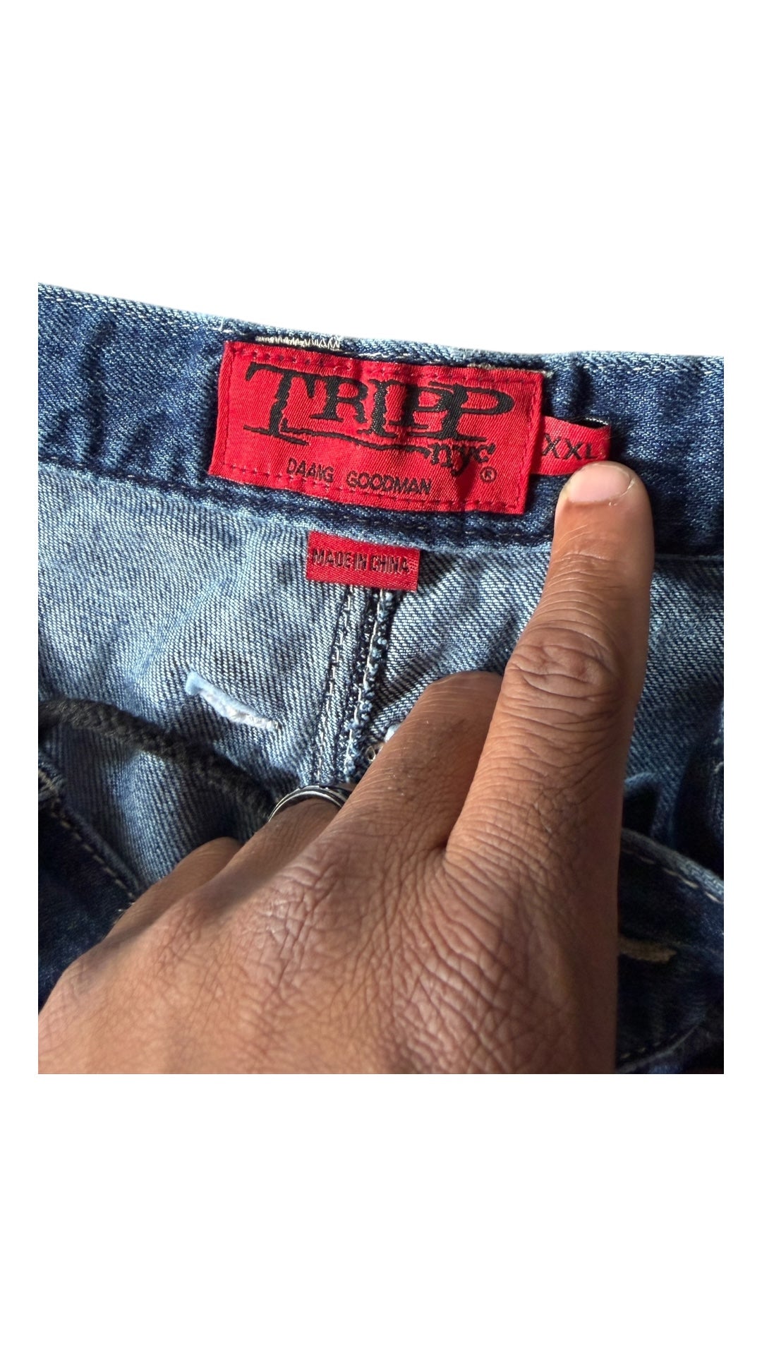 Tripp NYC Studded Strap Rave Denim Pants Sz XXL/44