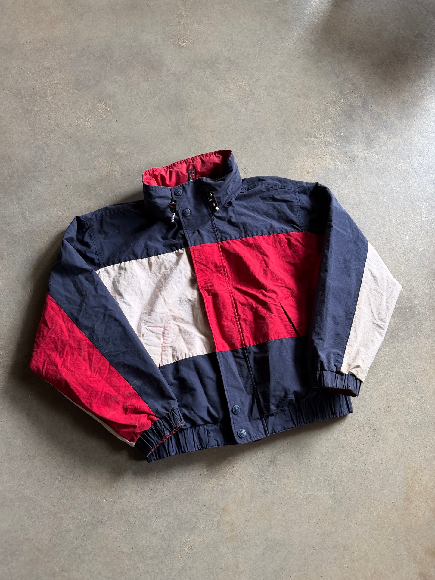 VTG Tommy Hilfiger Big Flag Logo Jacket Sz L