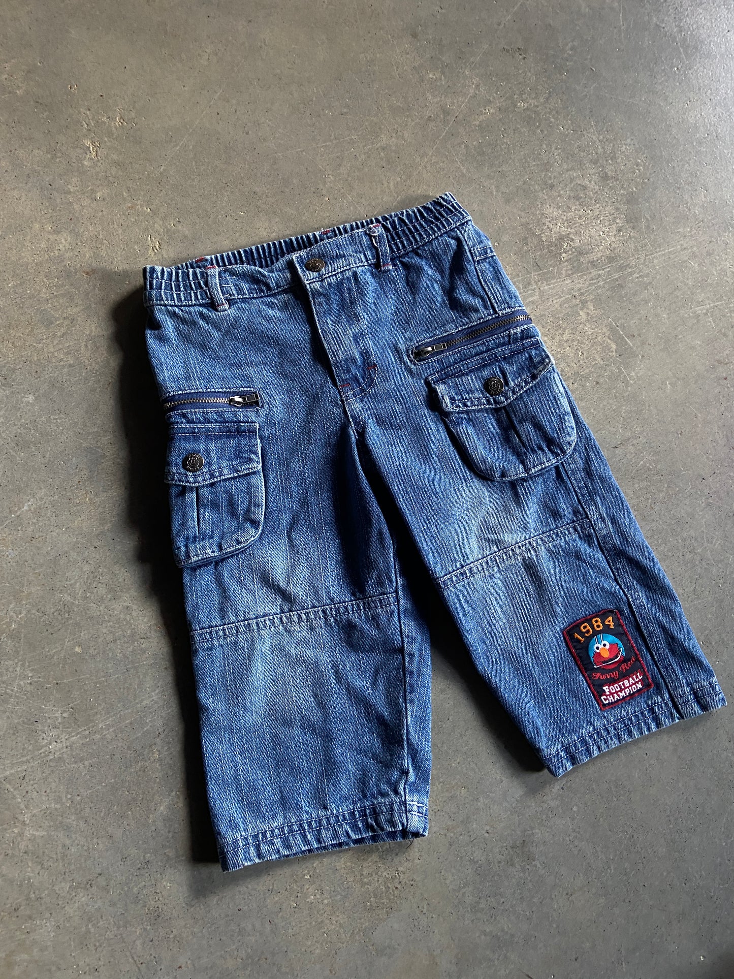 Y2K Sesame Street Elmo Cargo Jeans Sz 2T