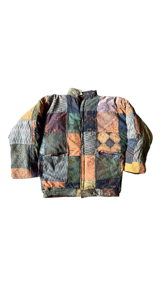 VTG Go Fish Reversible Patchwork Jacket Sz S