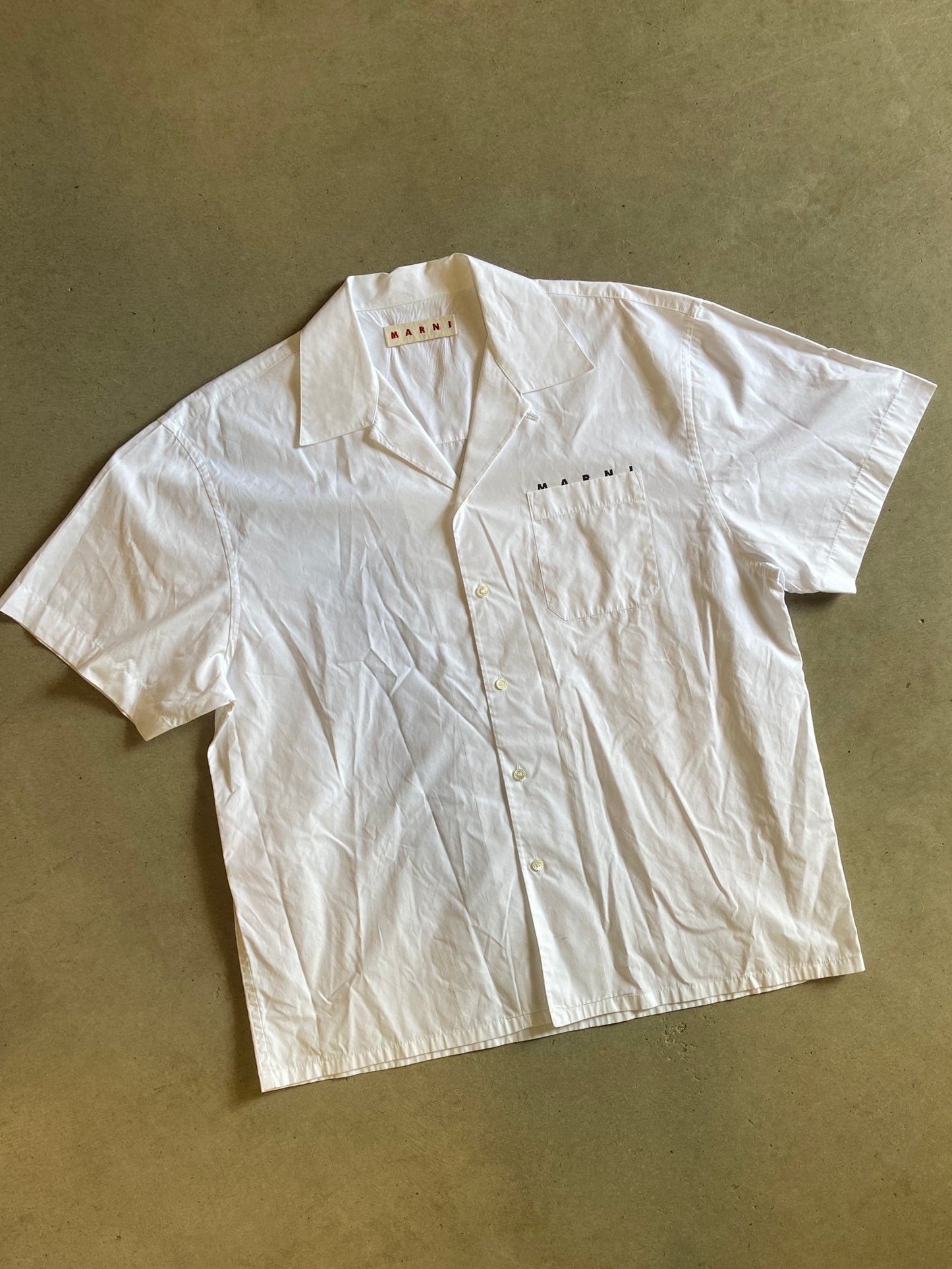 Marni Resort White Button Up Shirt Sz XL