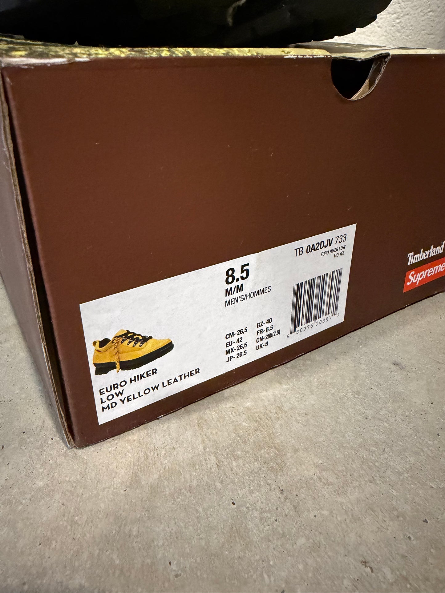 Timberland Supreme x Euro Hiker Low "Yellow Black" Sz 8.5M/10W
