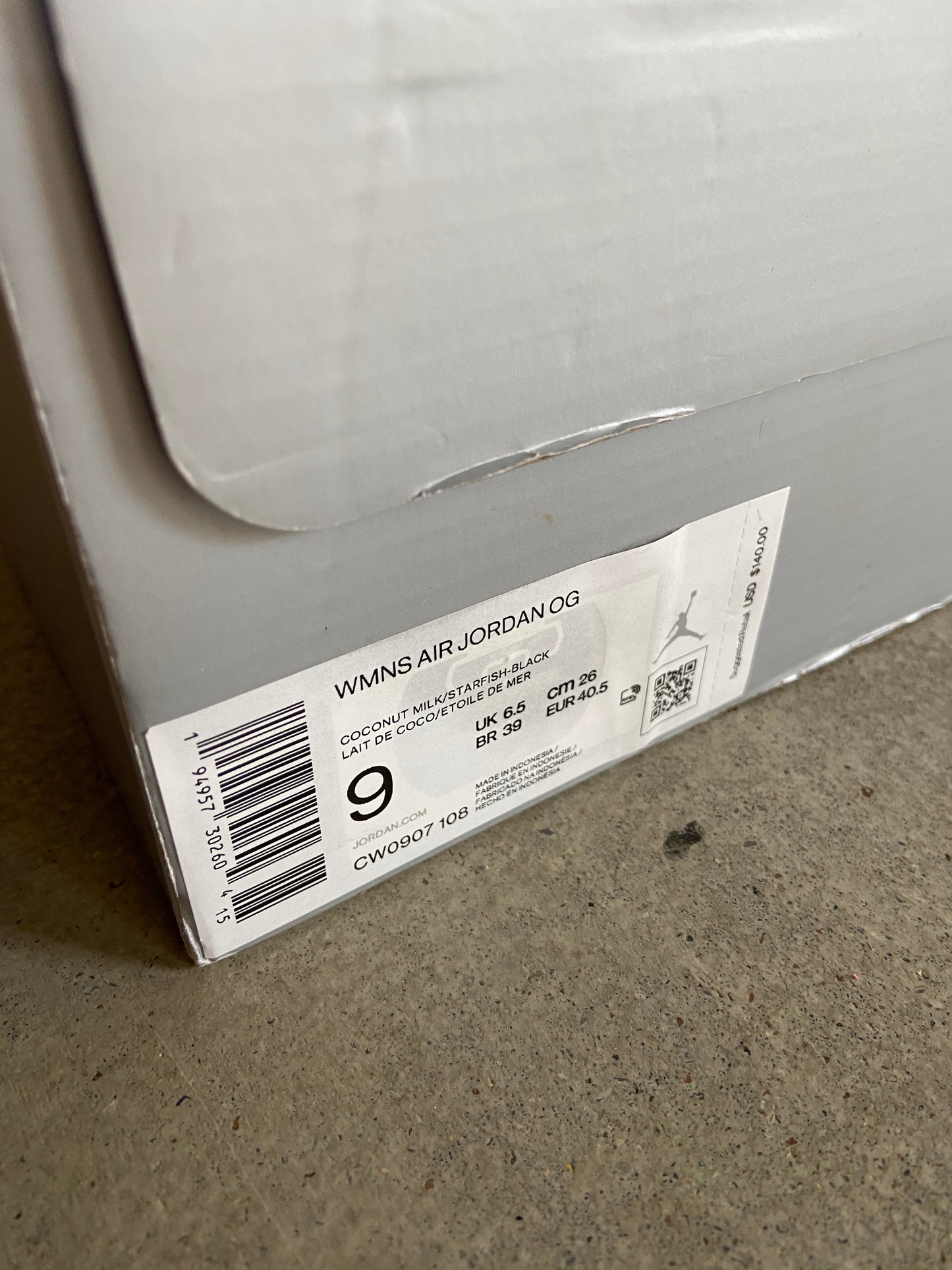 2021 Wmns Air Jordan OG 'Coconut Milk' Sz 9