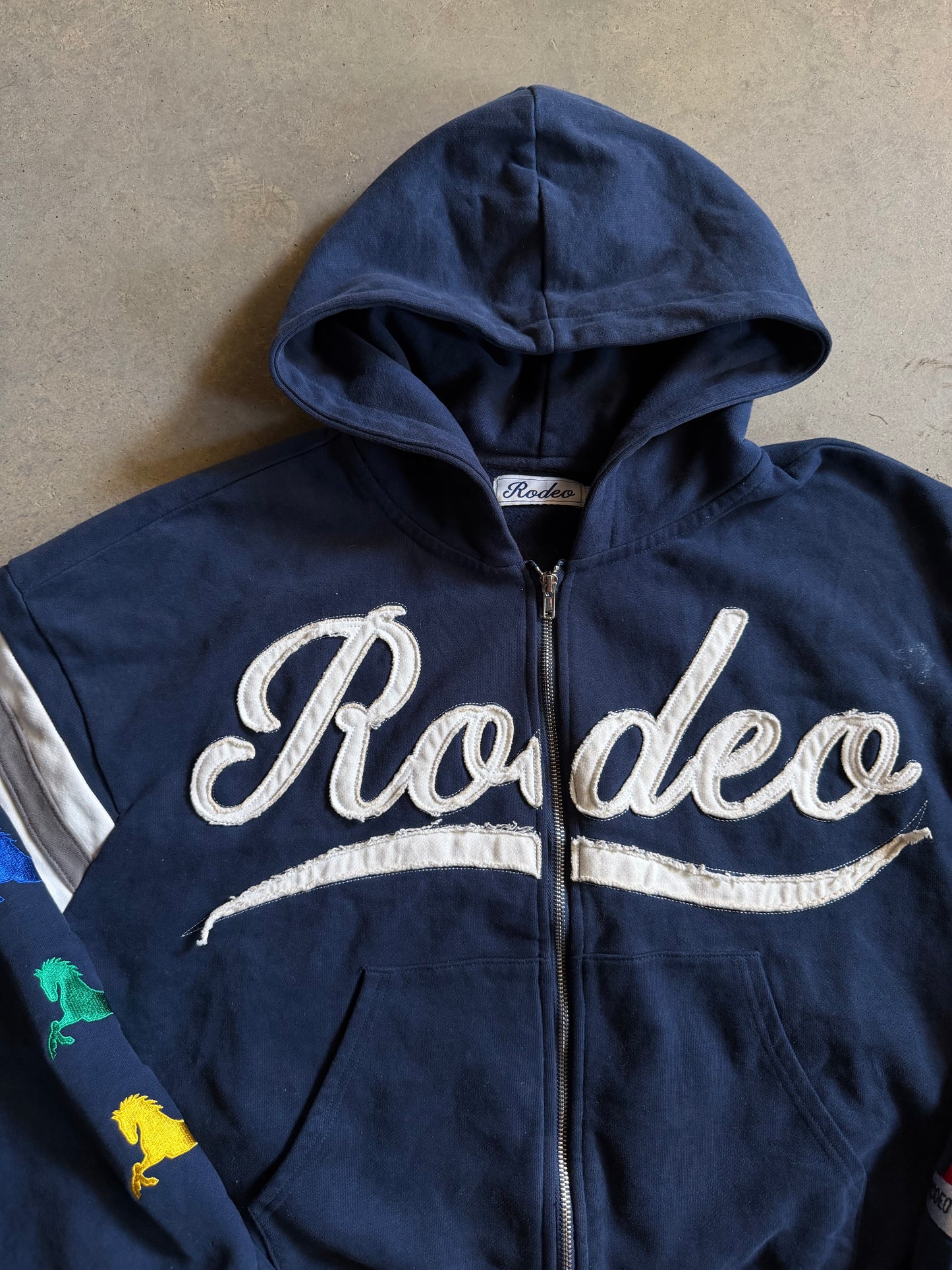 Rodeo Blue Zip Up Hoodie Sz M/L