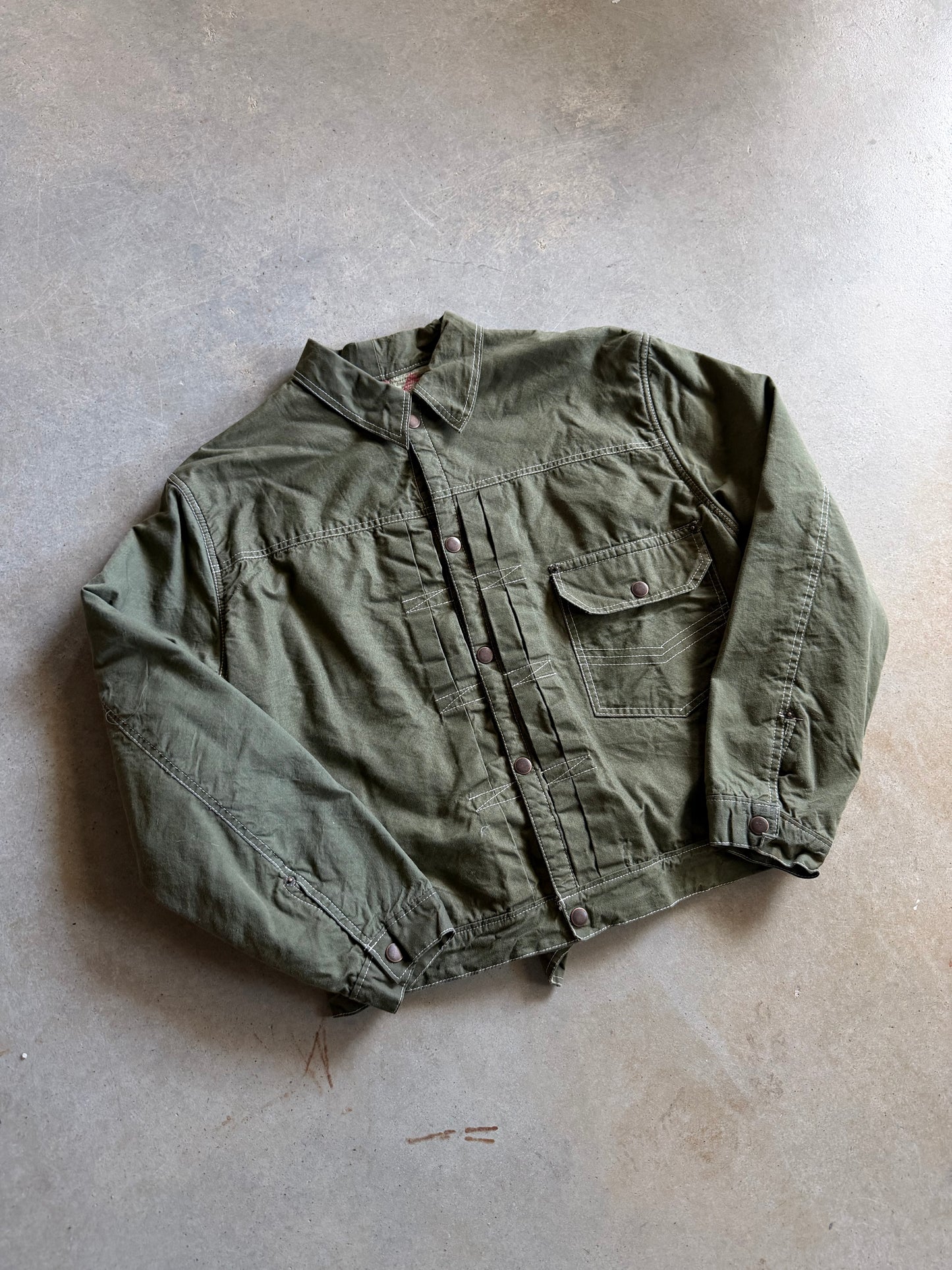 Reworked david turner Olive Type 2 Jacket Sz M/L