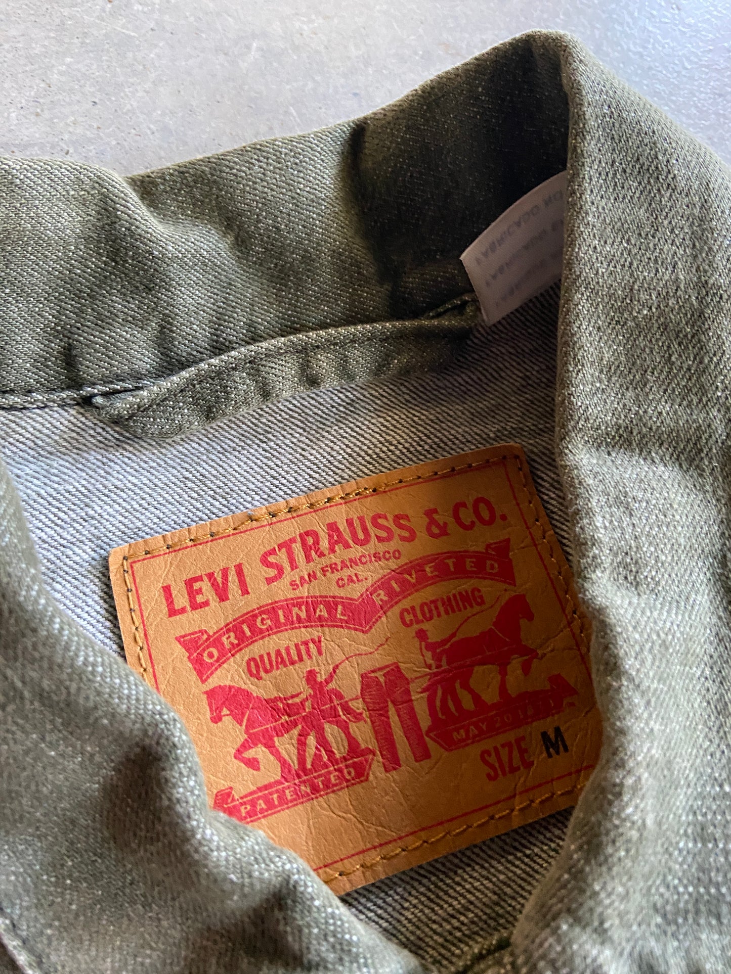 Levis Green Denim Jacket Sz M