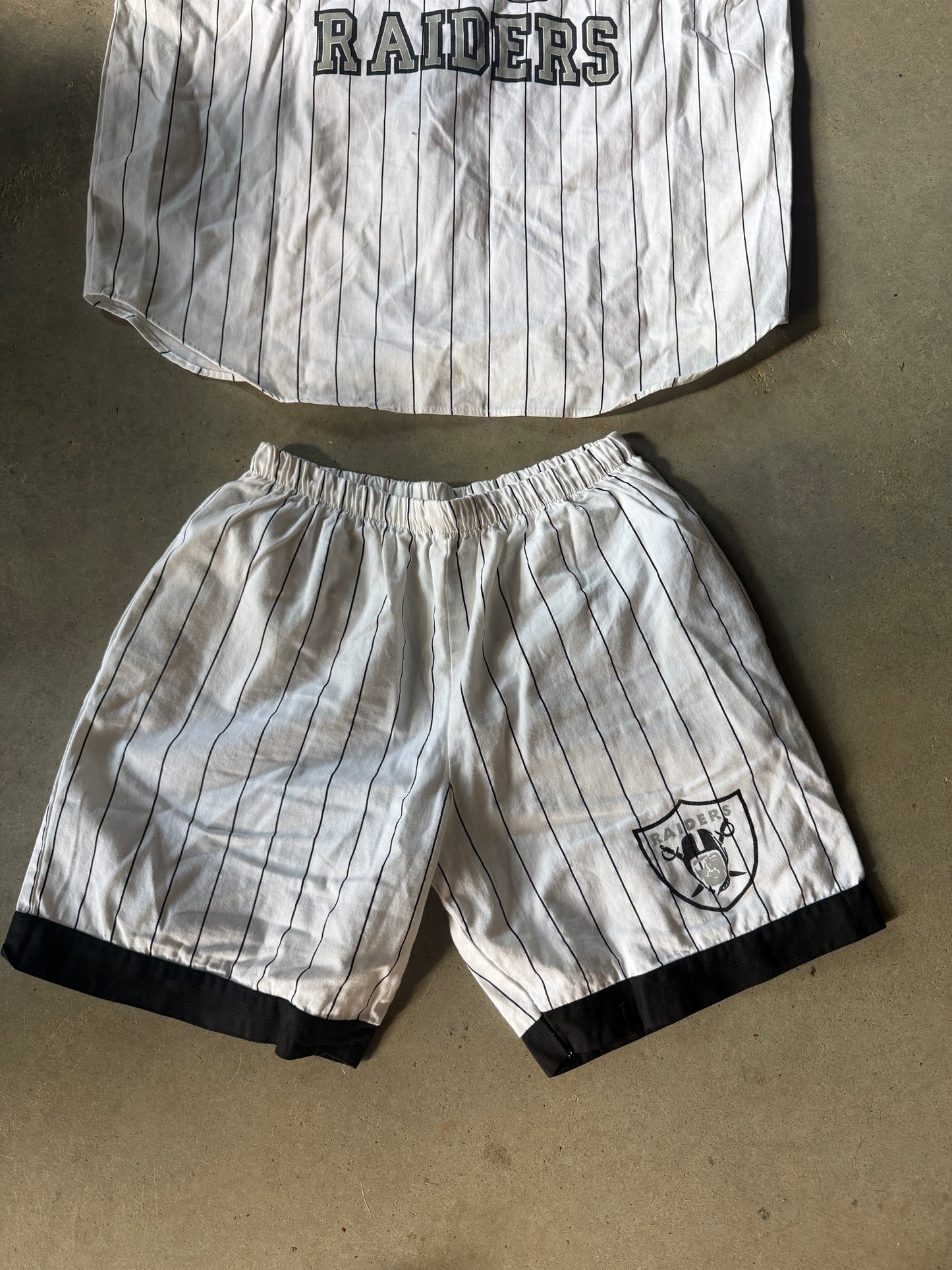 VTG 90s Los Angeles Raiders Baseball Set Sz XL