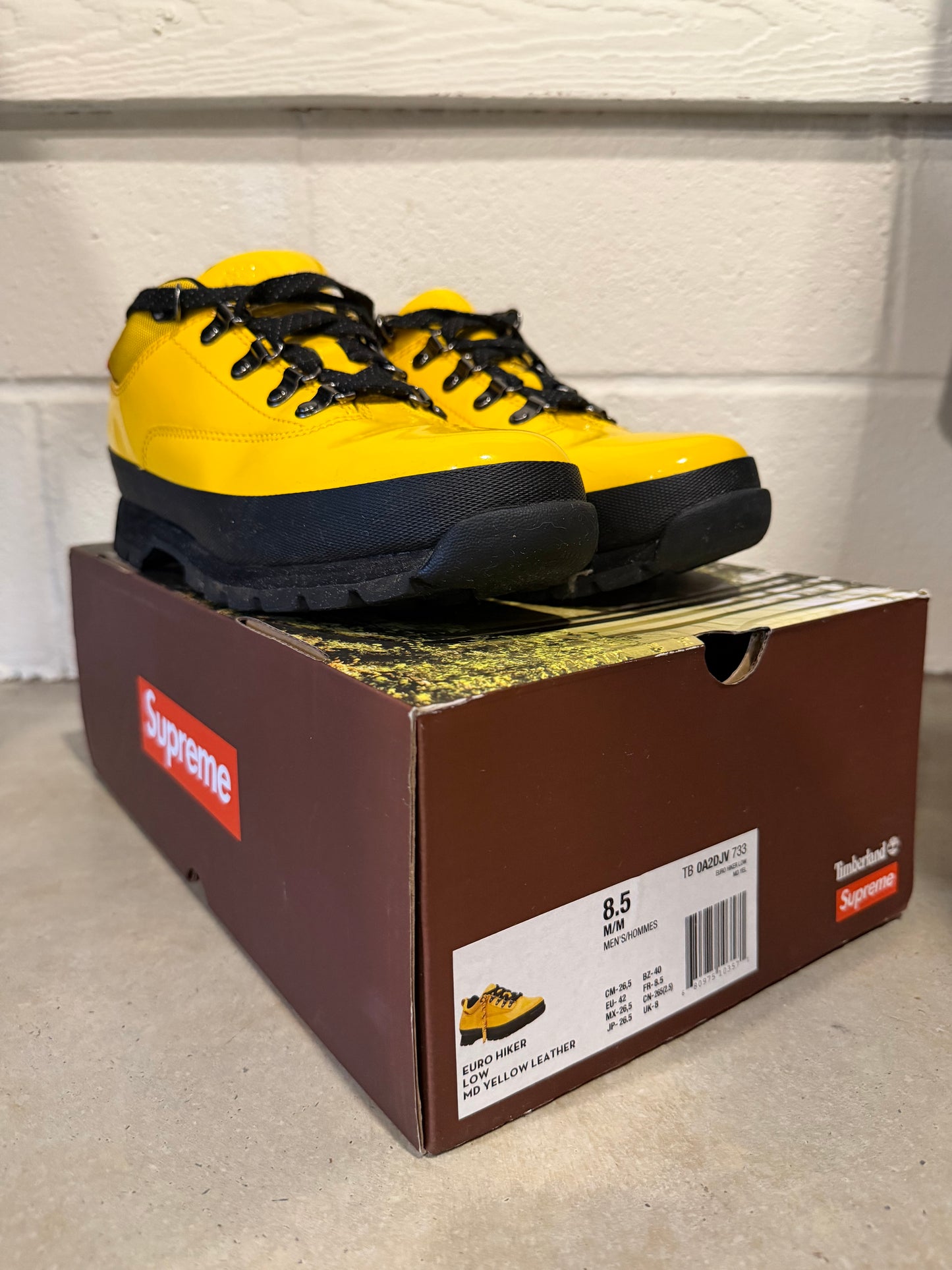 Timberland Supreme x Euro Hiker Low "Yellow Black" Sz 8.5M/10W