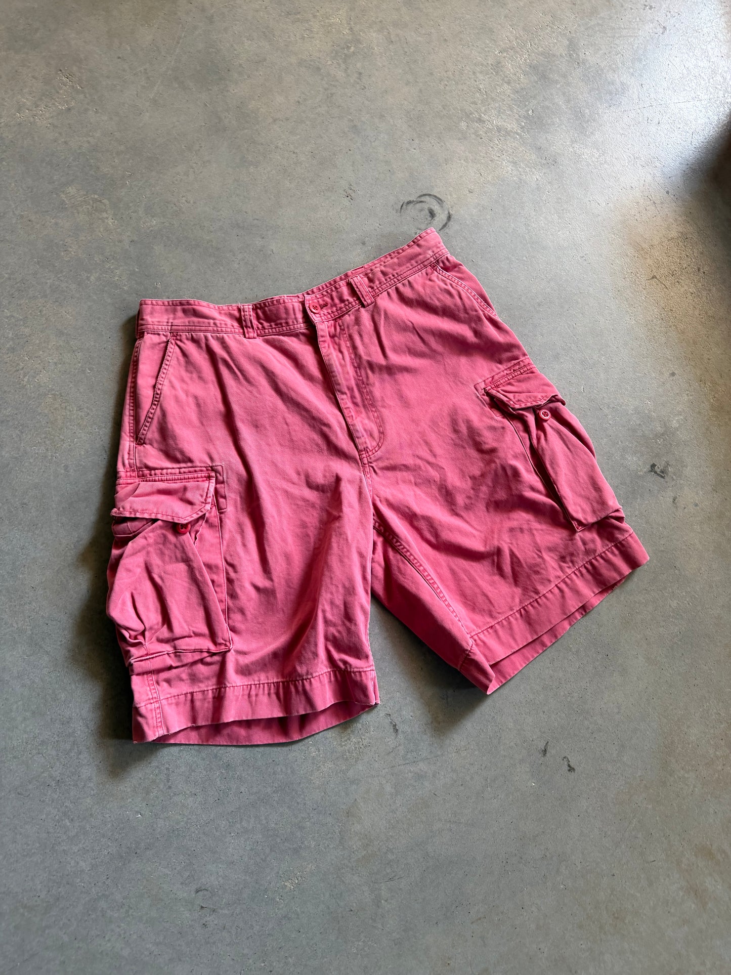 VTG Polo Ralph Lauren Chino Pink Cargo Shorts Sz 36