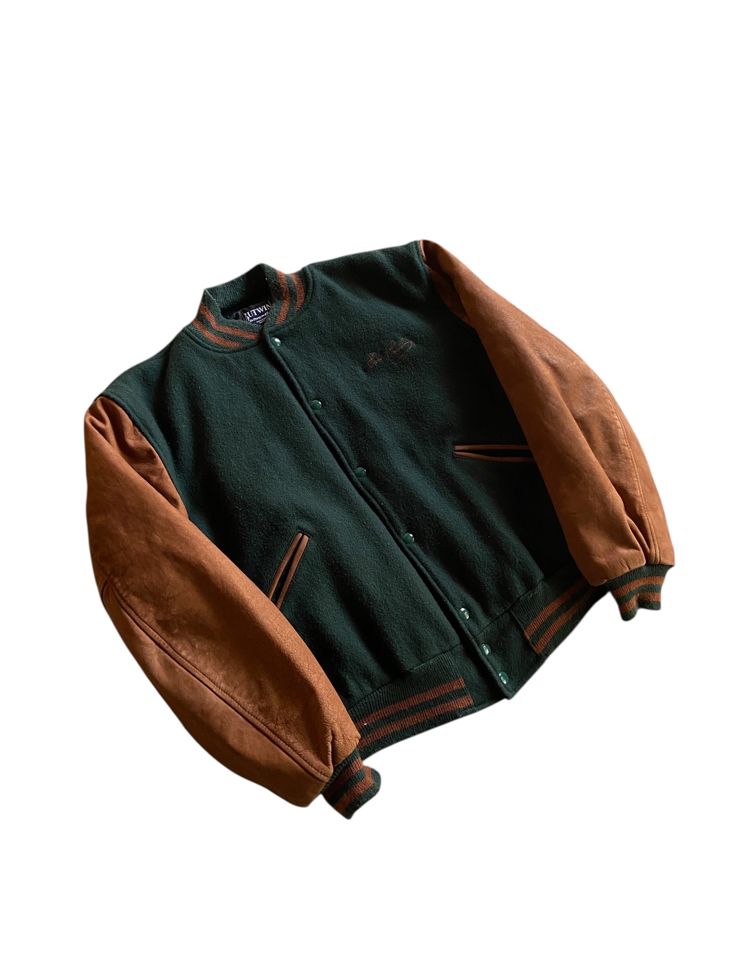 VTG Elvis Presley Wool Leather Bomber Jacket Sz L