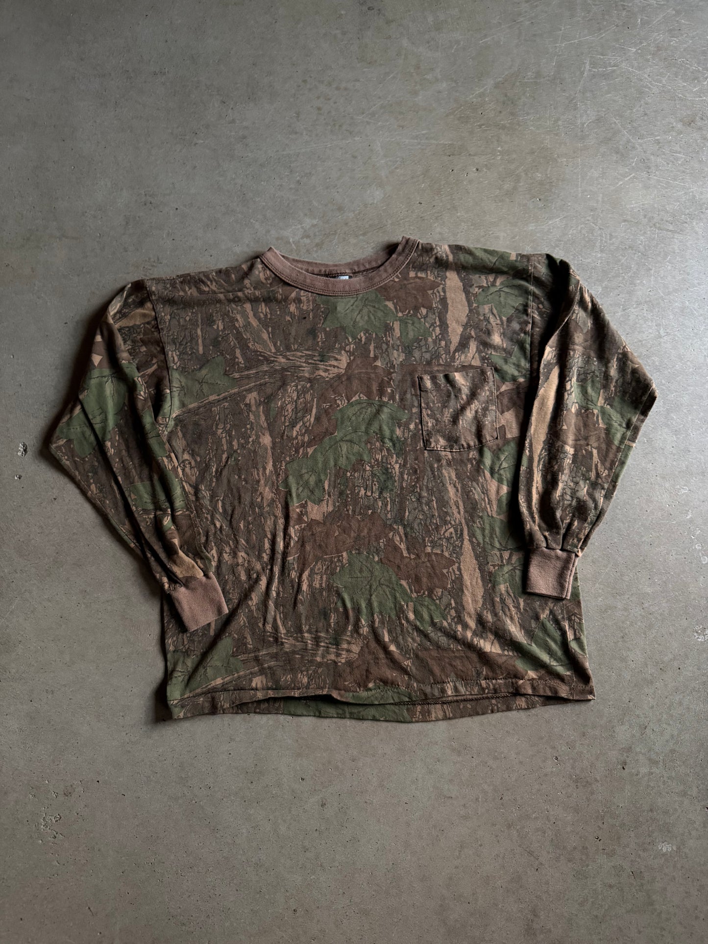 VTG Camo Ace Sportwear LS Tee Sz L