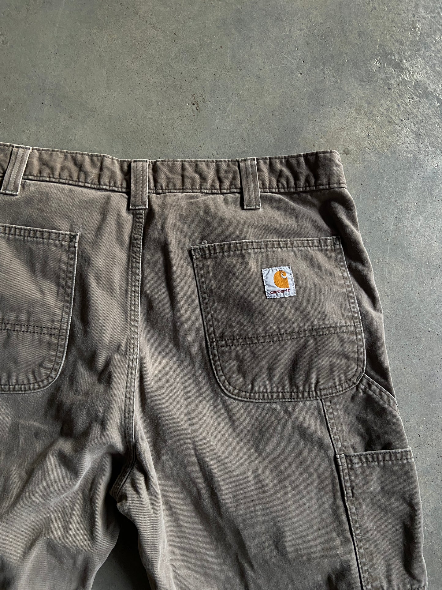 Y2K Carhartt Distressed Sand Carpenter Pants Sz 38x27