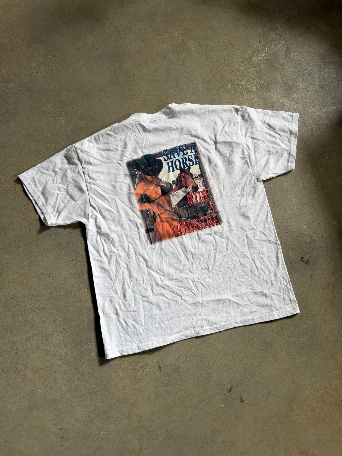 Save A Horse Ride A Cowgirl Tee Sz L