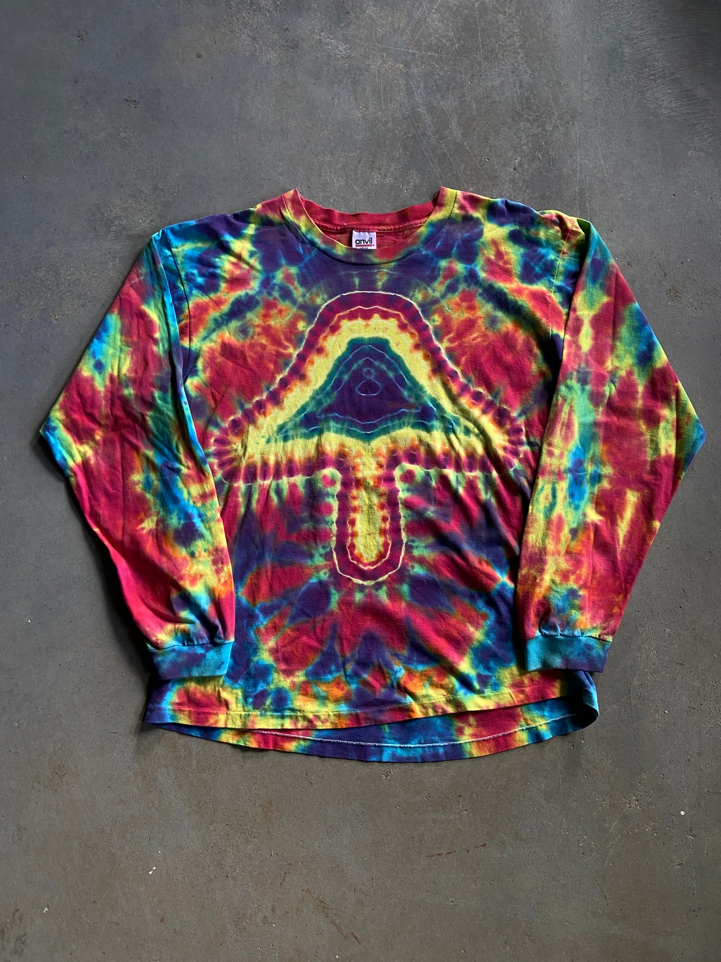 VTG Mushroom Tye Dye LS Tee Sz XL