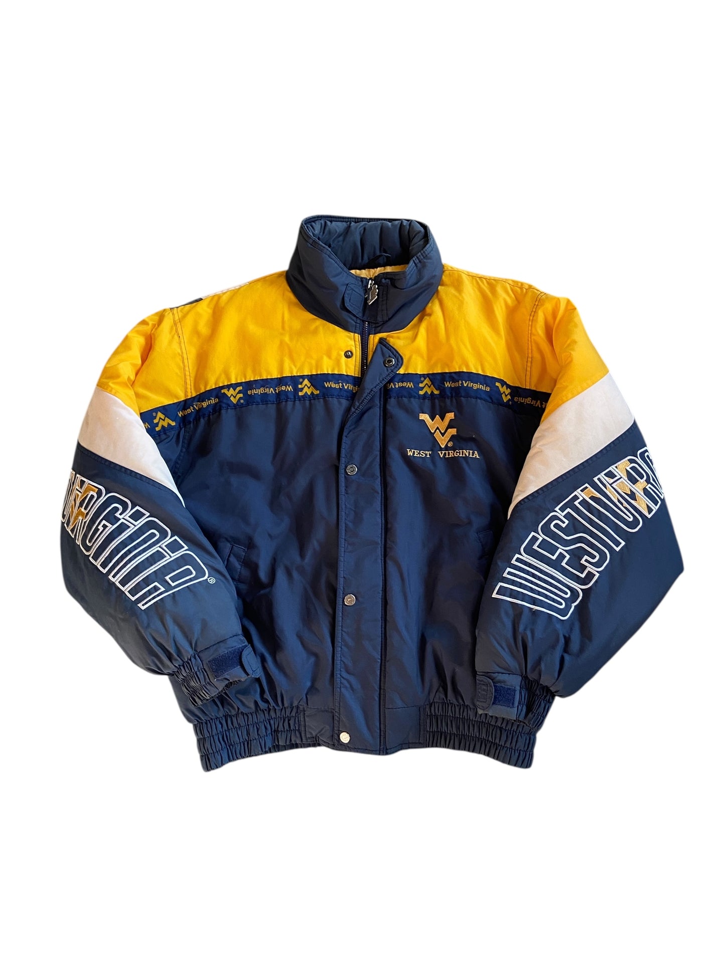 VTG West Virginia Mountaineers NCAA Puffer Jacket Sz L