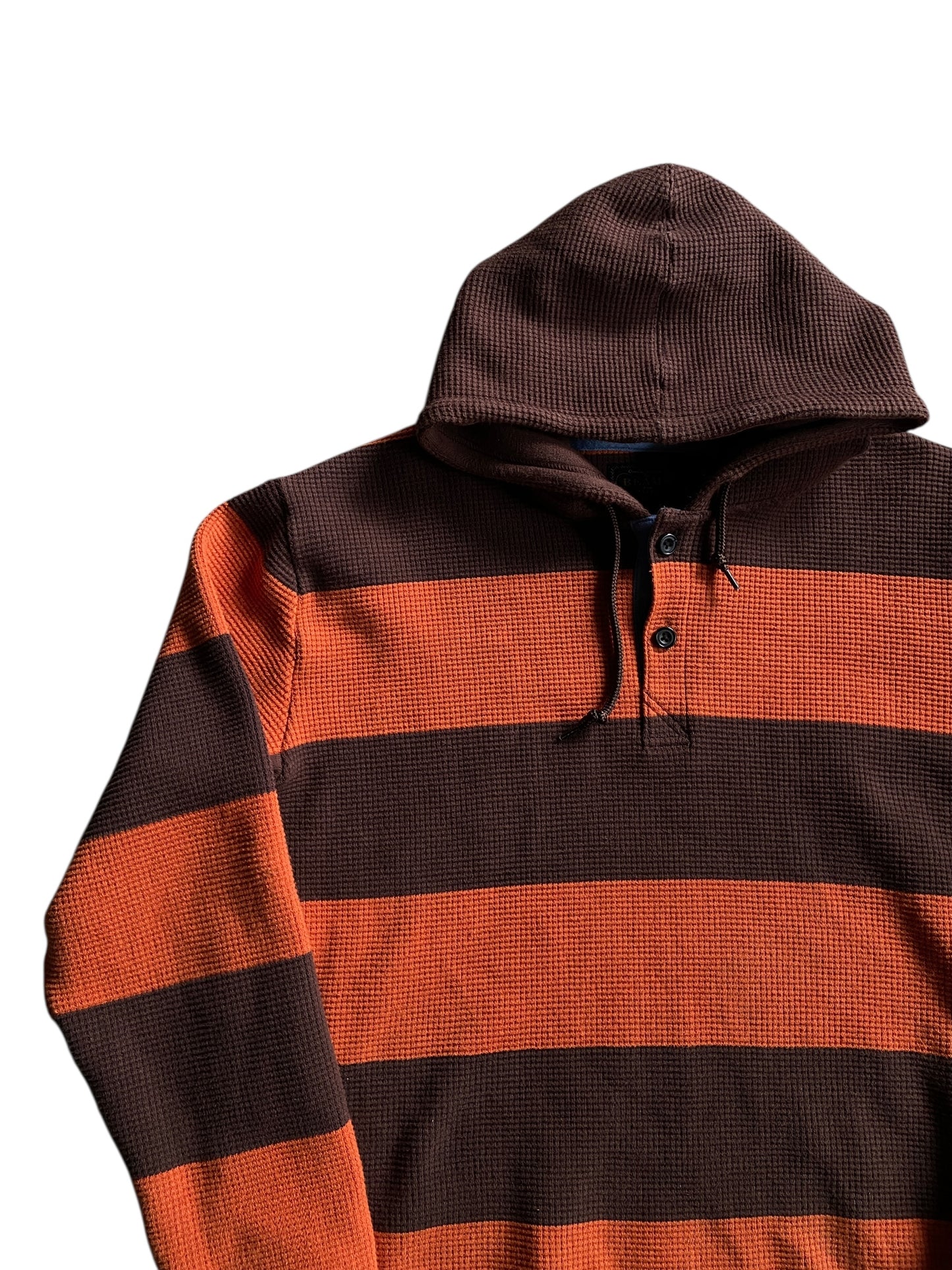 Preowned Beams Heavy Striped Knit Hoodie Sz L