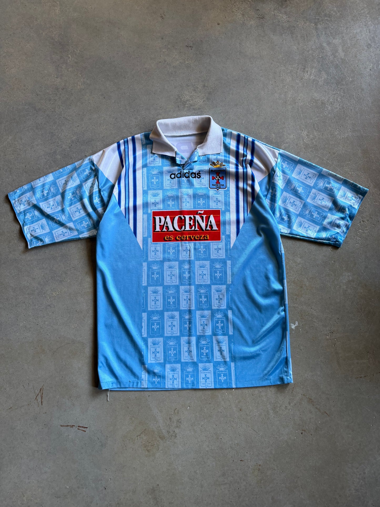VTG Club Blooming Santa Cruz Adidas Pacena Es Cerveze Soccer Jersey Sz L/XL