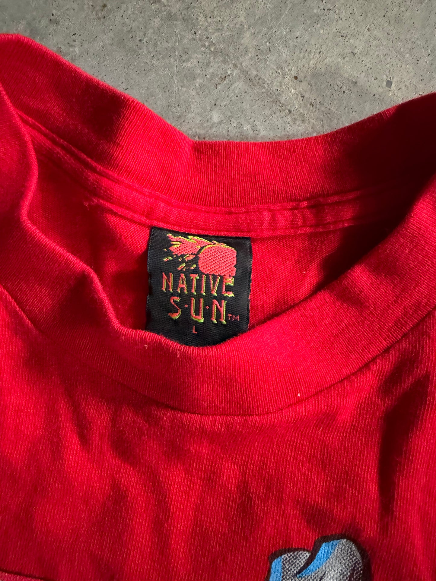 VTG Georgia Bullgods Native Sun Tee Sz L