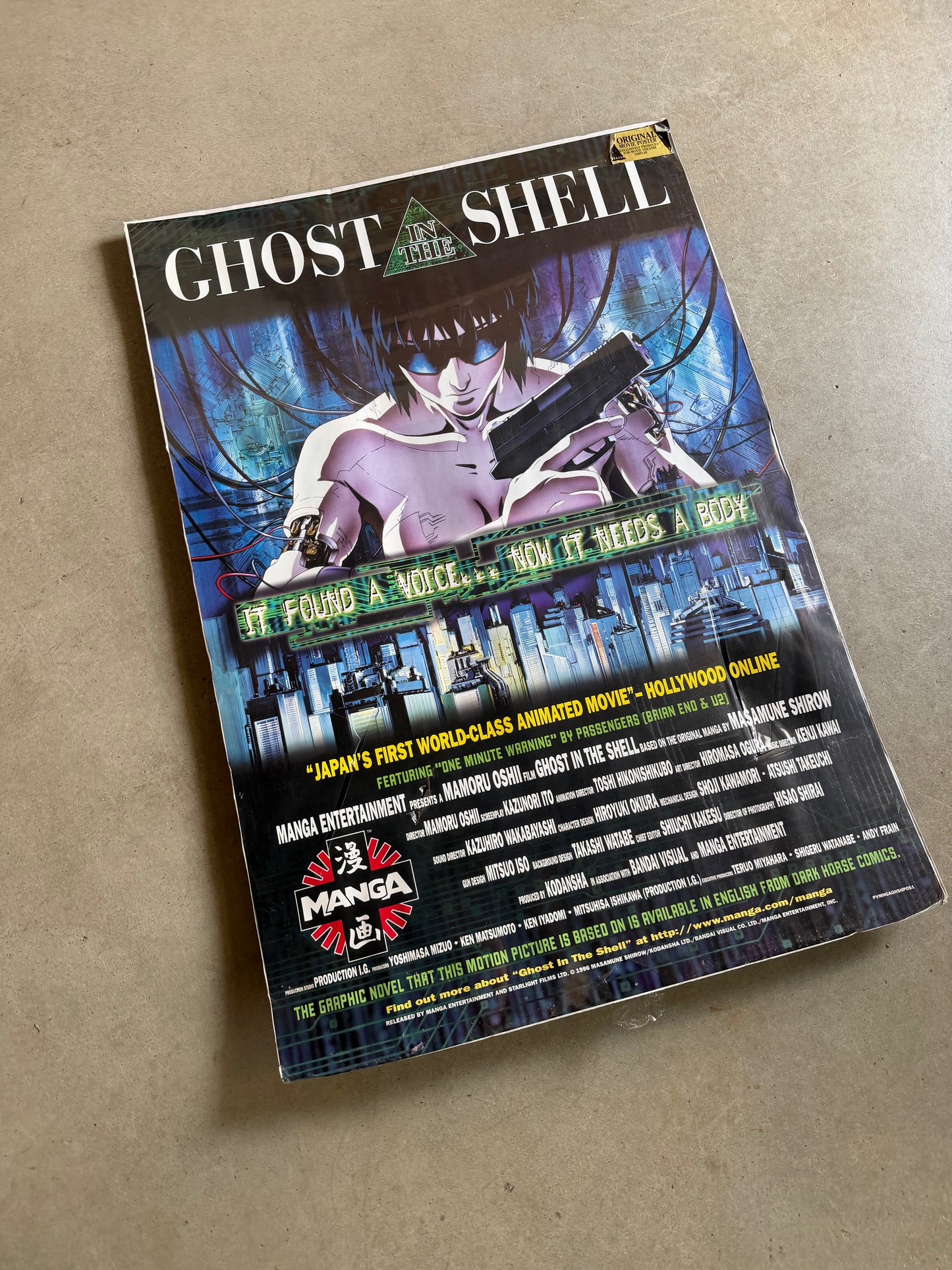 Original Ghost In The Shell 1996 Manga Entertainment Poster