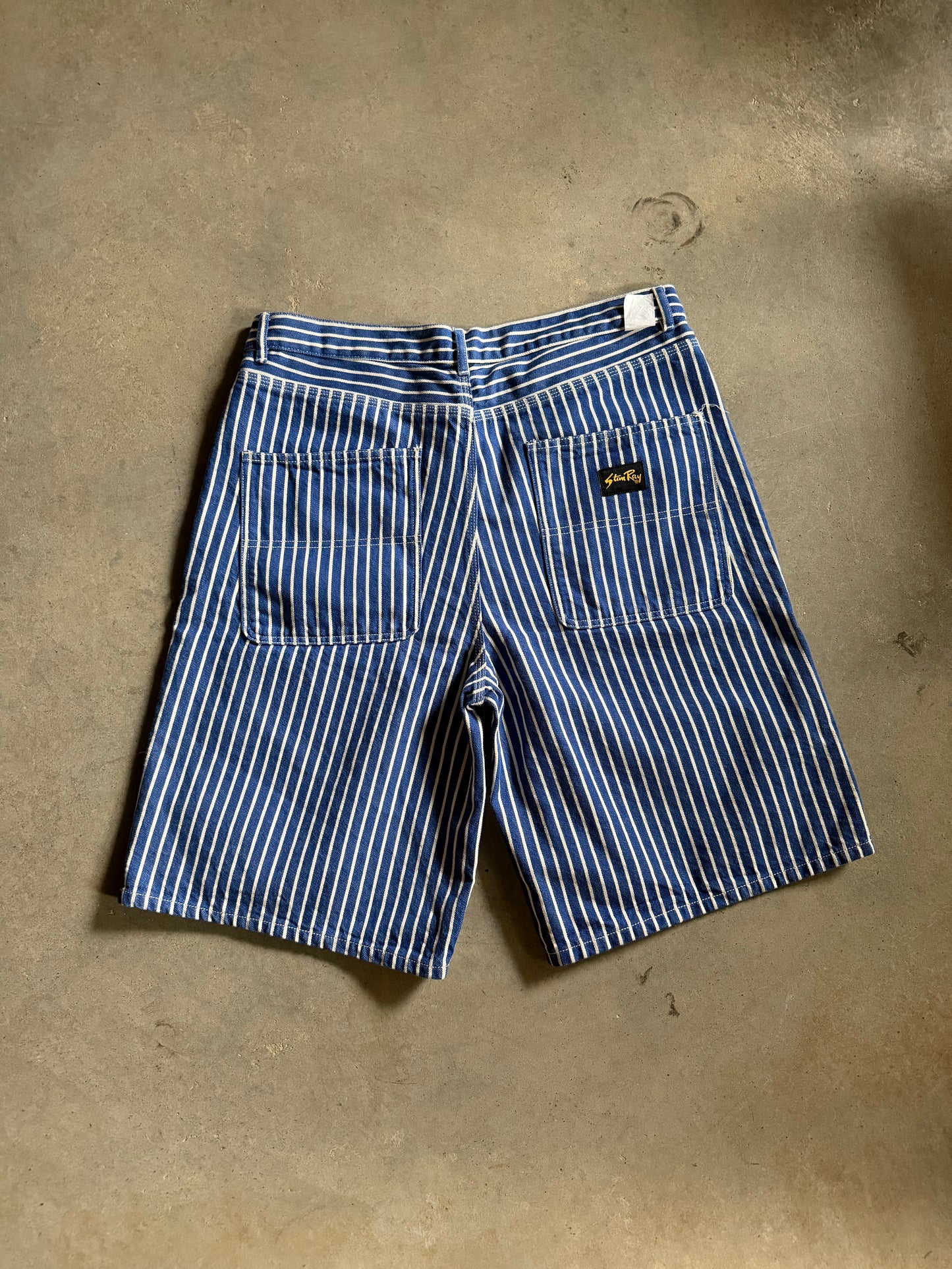 Stan Ray Painter Pants Blue Stripe Shorts Sz 34