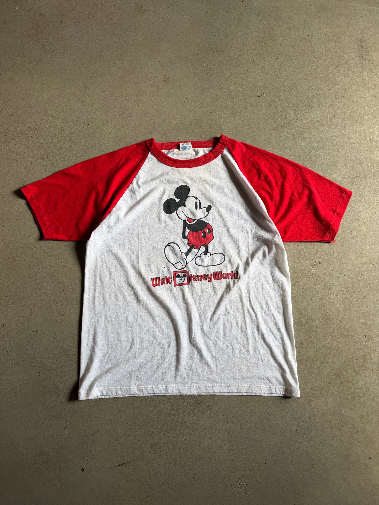 VTG Mickey Mouse Red Ringer Tee Sz XL